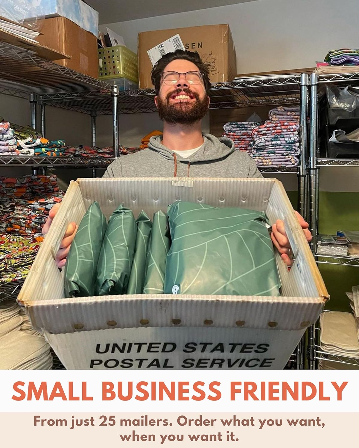 Poly Mailers 10x13-25 Pack Biodegradable Shipping Bags for Clothes - Impack Self-Seal Waterproof Thick Mailing Envelope for Accessories & Clothing - Olive Leaf