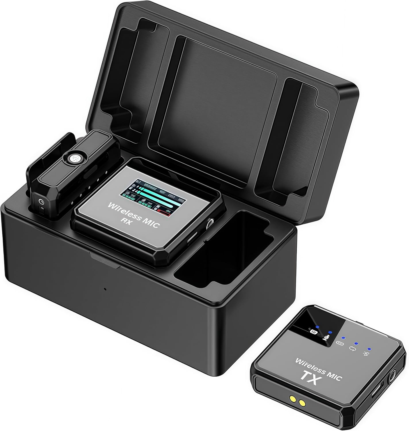 Wireless Microphone, 100m (328 ft.) Range Bluetooth Microphone, 24-Hour Battery, Noise Cancellation, Wireless Microphone for PC, iPhone, Andriod,lav mic，MIC Wireless