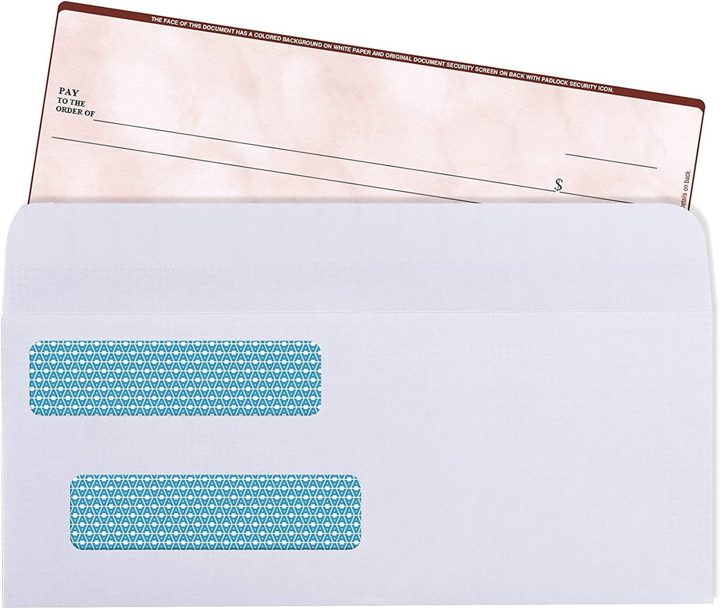 Aimoh 500#8 Double Window Self Seal Security Envelopes - for Business Checks, QuickBooks & Quicken Checks, Size 3 5/8 x 8 11/16 Inches - Checks Fit Perfectly - Not for Invoices, 500 Count (30180)