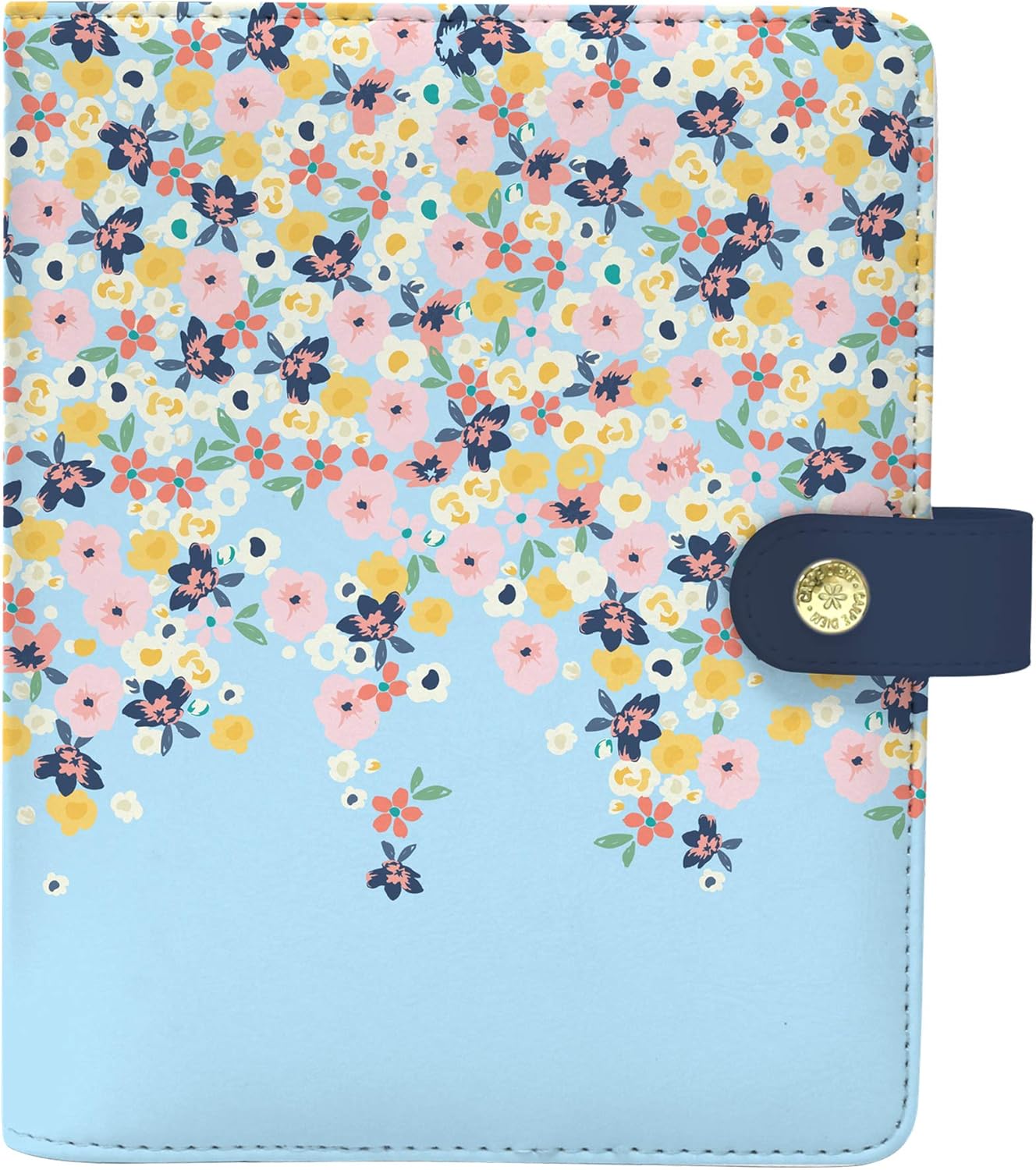 Pukka Pad, Carpe Diem Personal Planner - Soft Cover Binder with Weekly, Monthly Undated Inserts in Tabbed Sections, Interior Pockets and Sticker Sheets - 8 X 7.5 X 1.4 Inches, Disty Floral