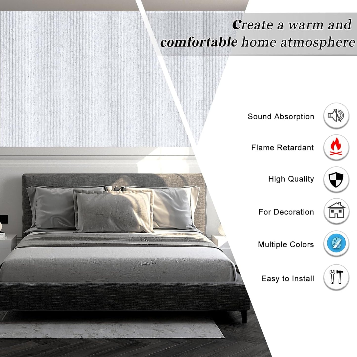 10 Pack Large Acoustic Panels, 48"X24"X0.4" Sound Proof Foam Panels for Walls, Sound Dampening Panels, Sound proof panels for walls, Soundproof Wall Panels for Home Studio&Office Decor.(Sliver Grey)