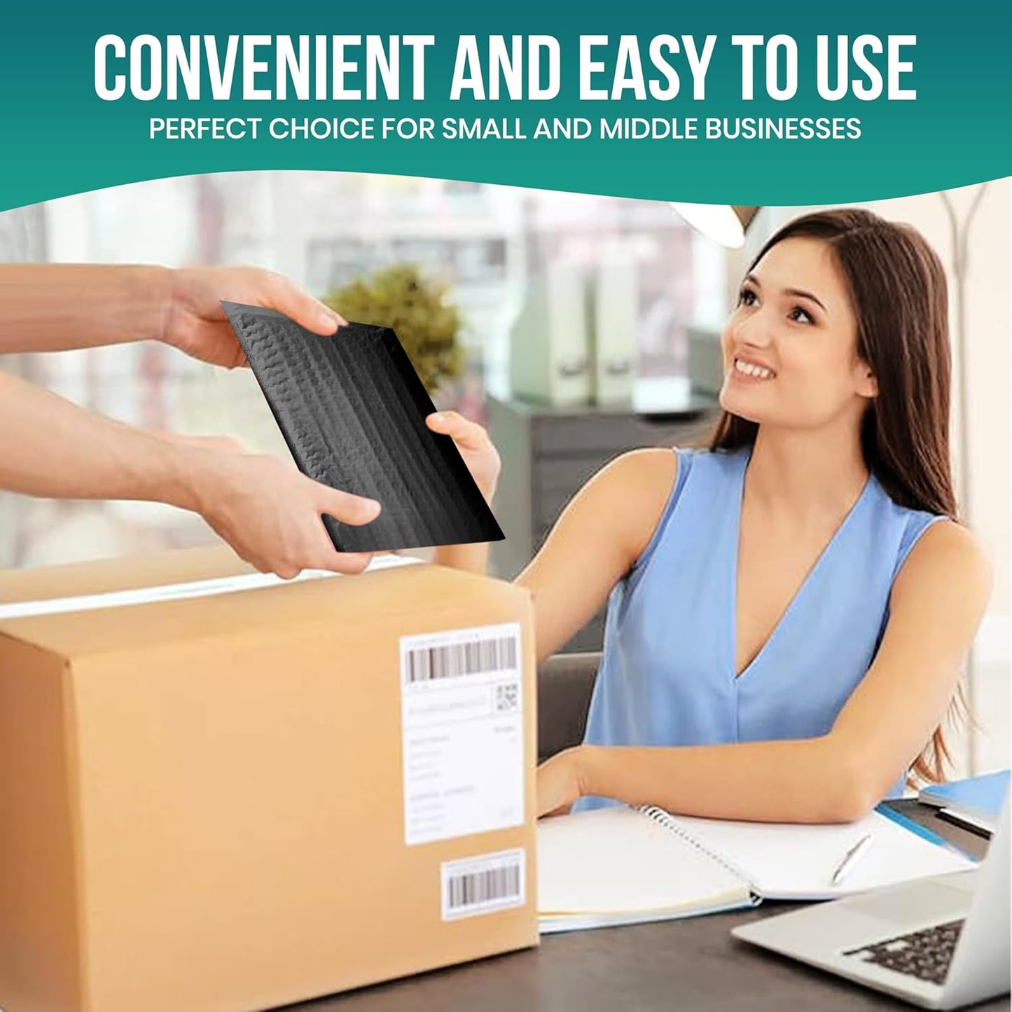 Levex - #0000 4" x 6" [5 Pack] Black Poly Bubble Mailers, Padded Envelope Mailers, Packing Envelope & Mailing Bags for Shipping