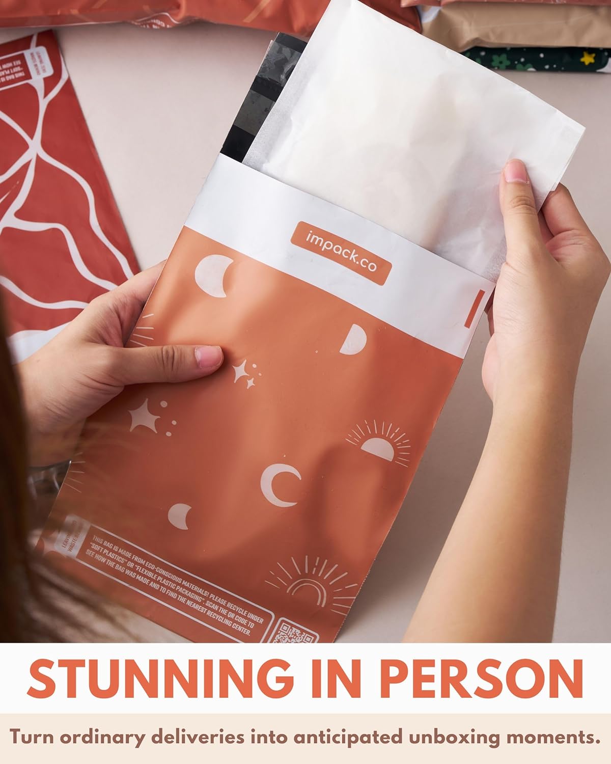 Poly Mailers 6x9-25 Pack Biodegradable Shipping Bags for Stationery and Small Accessories - Impack Self-Seal Waterproof Thick Mailing Envelope for Small Items - Celestial Tan