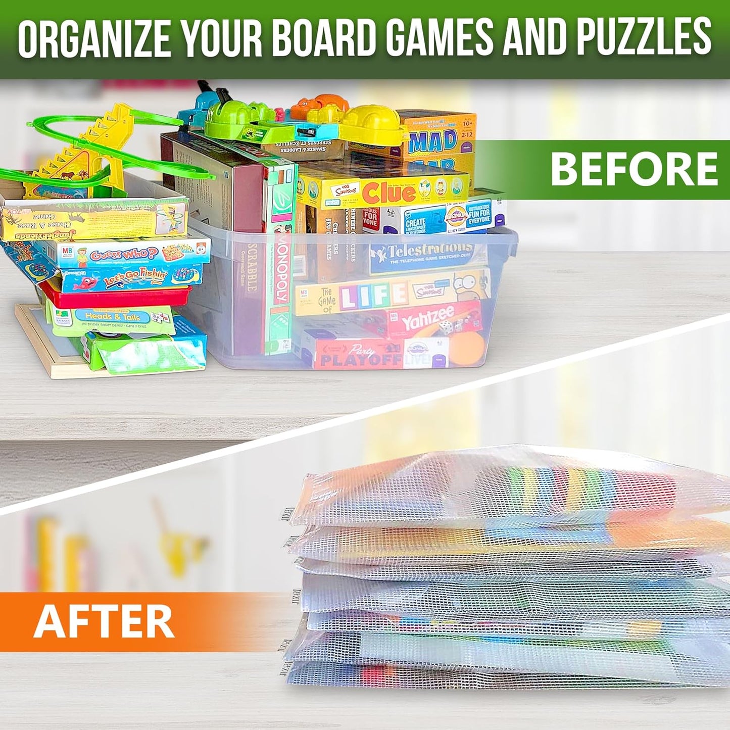 10 Pack Mesh Zipper Pouch Bags A3-12x18 - Plastic Zipper Pouches for Organizing - Board Game Bags - Puzzle Organizer Bag - Large Zippered Pouch Bag - Mesh Pouches with Zippered - Puzzle Storage