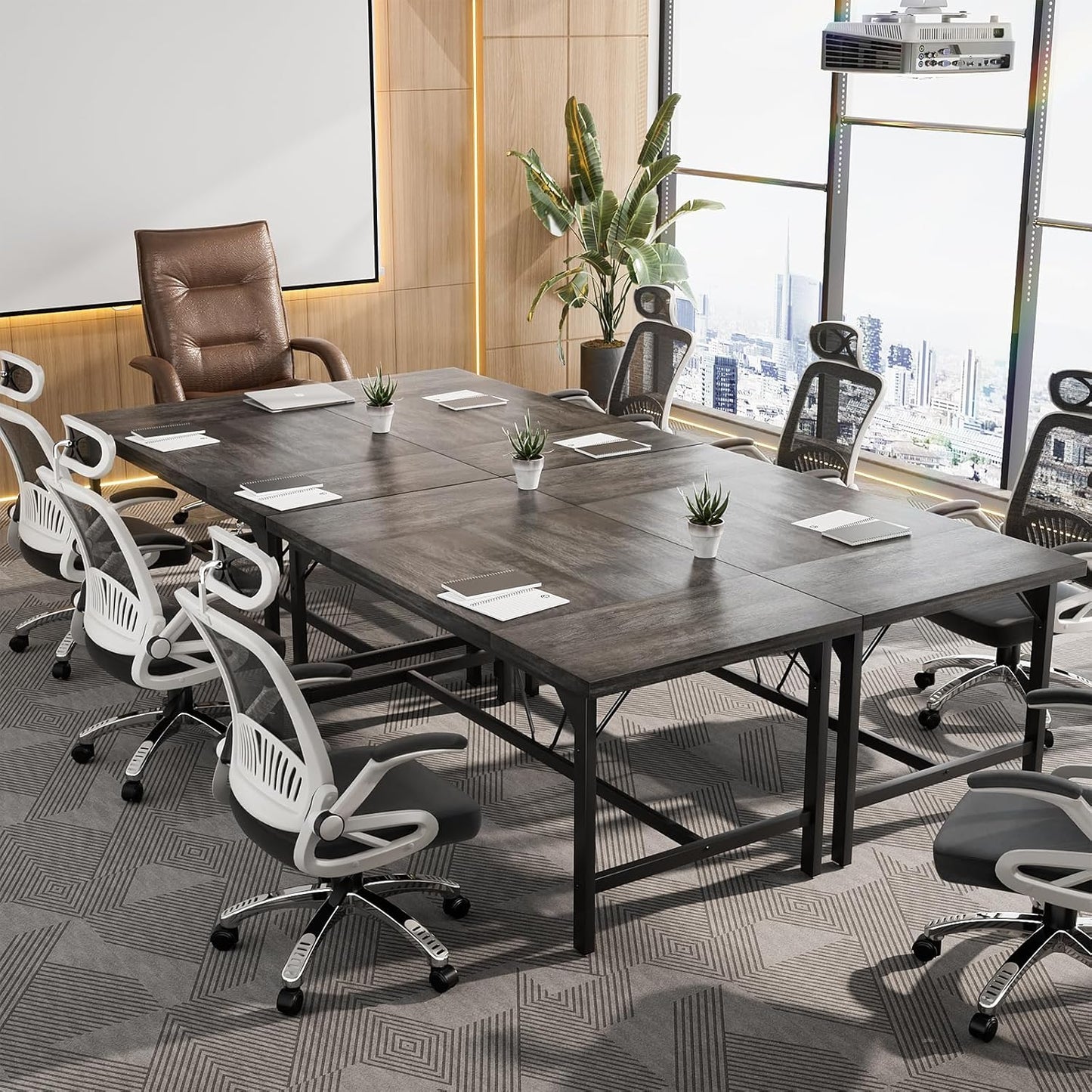 Unikito Large Computer Desk, 63x31.5 Inch Large Office Desks, Premium Sturdy 2 Person Desk, 1.4” Thick Study Writing Table, Modern Laptop Computer Table for Home Office Workstation, Black Oak