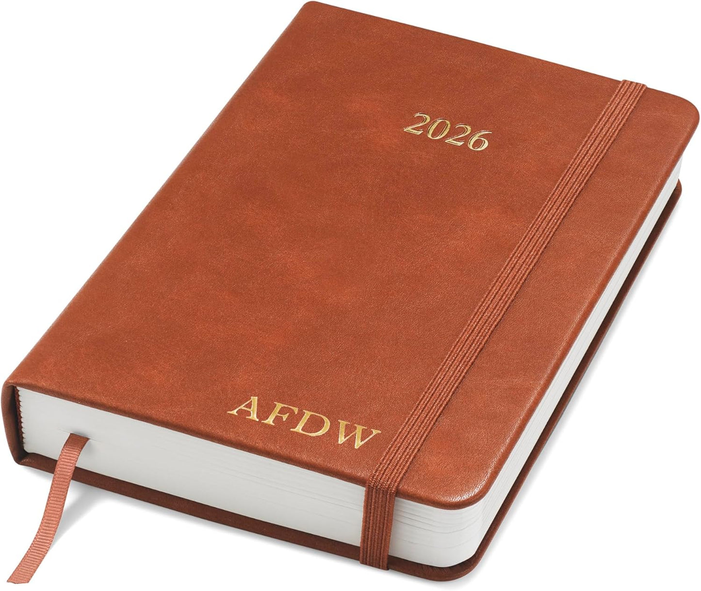 Wykeham's Executive 2026 Daily Journal Planner – US Public Holidays & Format – Customization Available (Personalized Brown, 6”×4.5”)