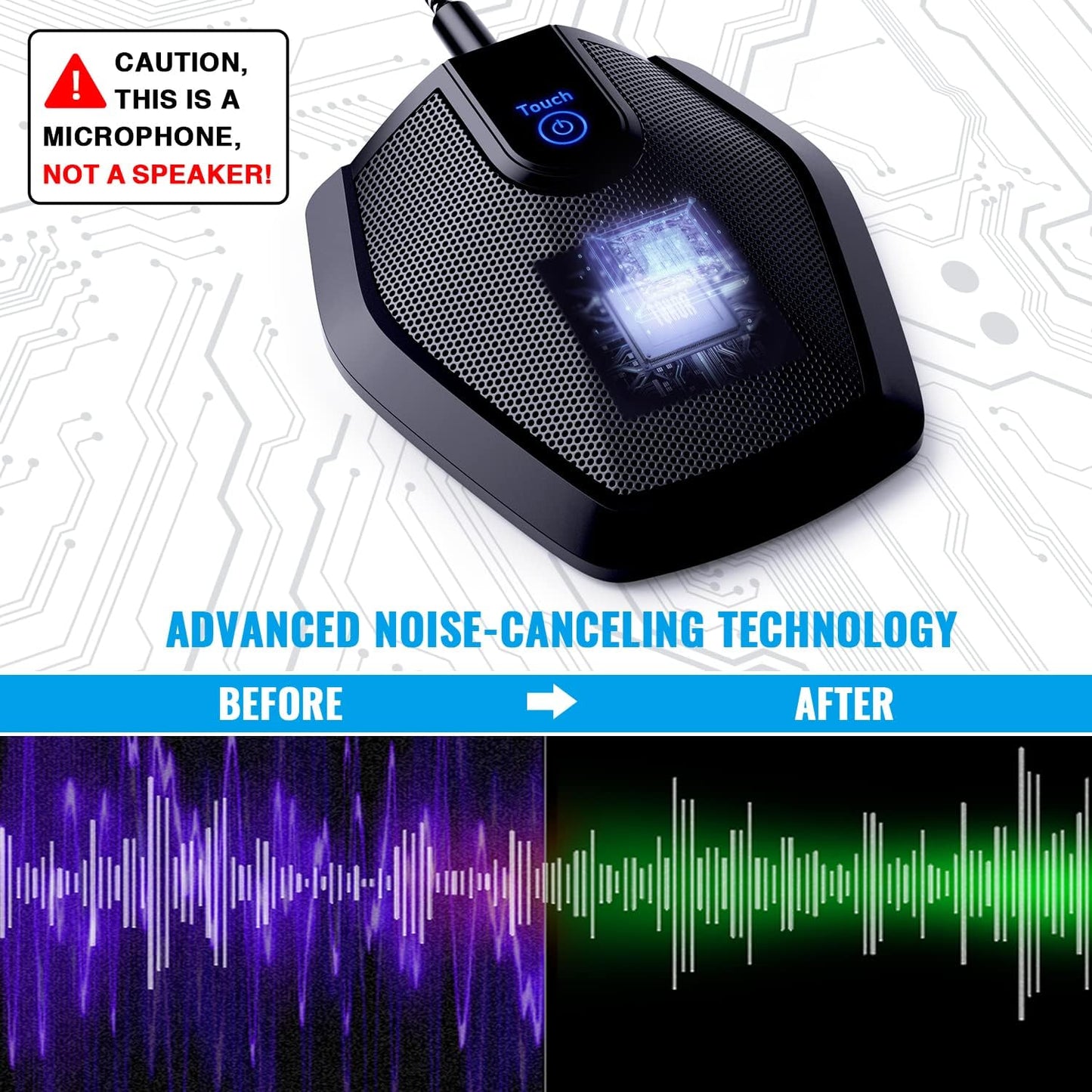 TONOR Conference USB Microphone, Omnidirectional Condenser PC Mic for Video Conference, Recording, Skype, Online Class, Court Reporter, Plug & Play Compatible with Mac OS X Windows PC Compute, G11