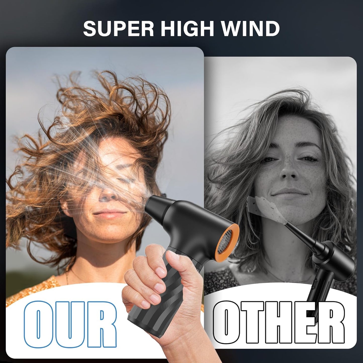 Compressed Air Duster, 260000RPM Cordless Electric Air Blower with Brushless Motor- 3-Speed Adjustable, Replaces Compressed Air Cans for Keyboard, Computer & Outdoor Cleaning