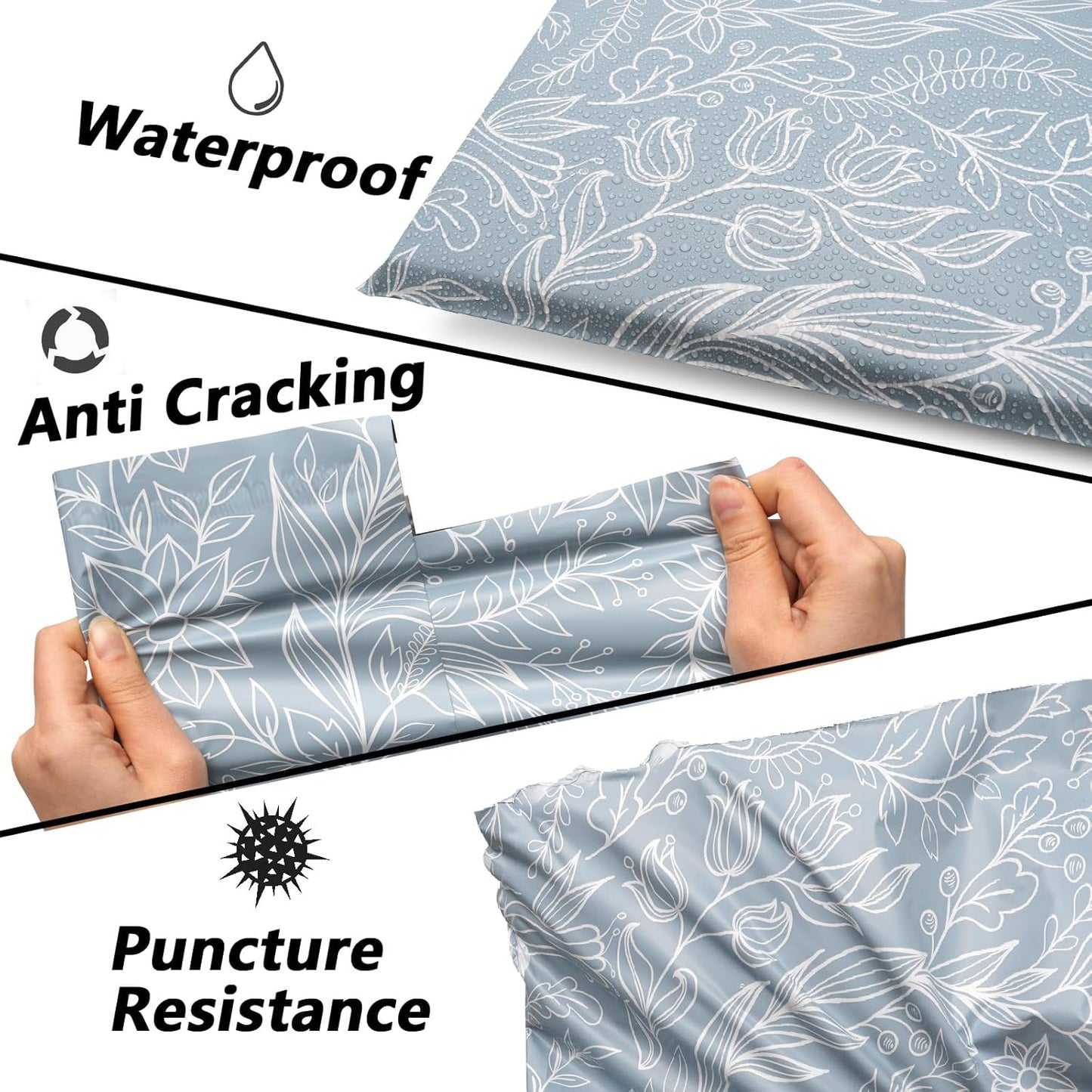 Poly Mailers 6x9 Inch 100 Pcs - Wheat Sheaf printed Shipping Bags, 2.4mil Thickness, Waterproof and Tear Resistant Mailing Envelopes, Self-Sealing Packaging Bags for Small Business