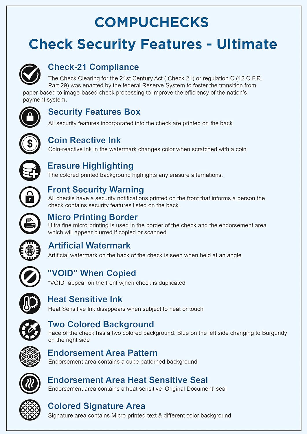 1000 Blank Check Stock - Check on Top Mazed - Paper Weight # 70"High Security" Check Paper Brown Mazed