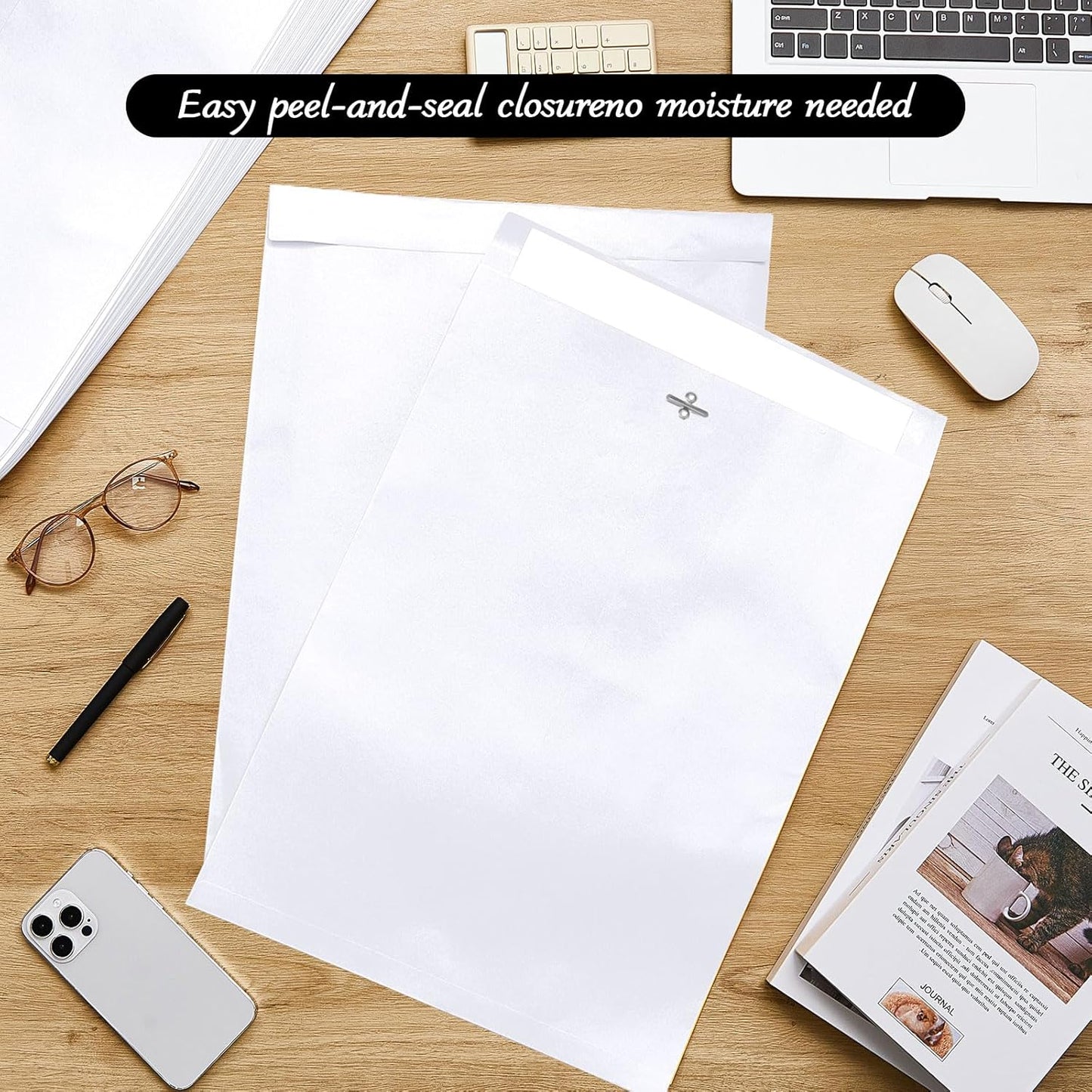 Geyee 50 Pcs 12 x 16 Inch White Manilla Clasp Envelopes Letter Size Mailing Envelopes with Clasp Closure for Filing Storing Documents Office Home Business School