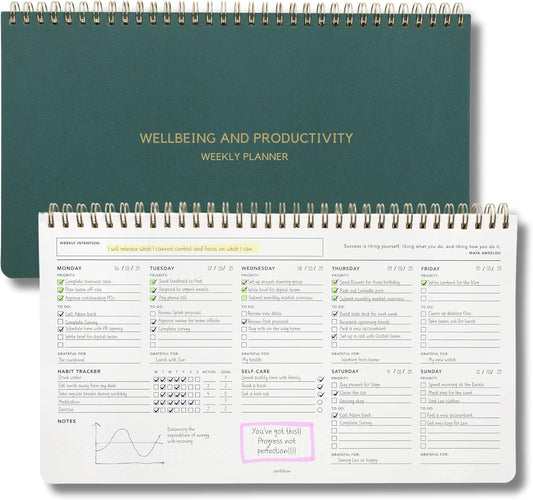 Zen & Flow - Undated Weekly Planner, Dashboard Desk Pad, To Do List Notepad, Productivity, Habit Tracker, Desk Notepad, Dashboard Planner