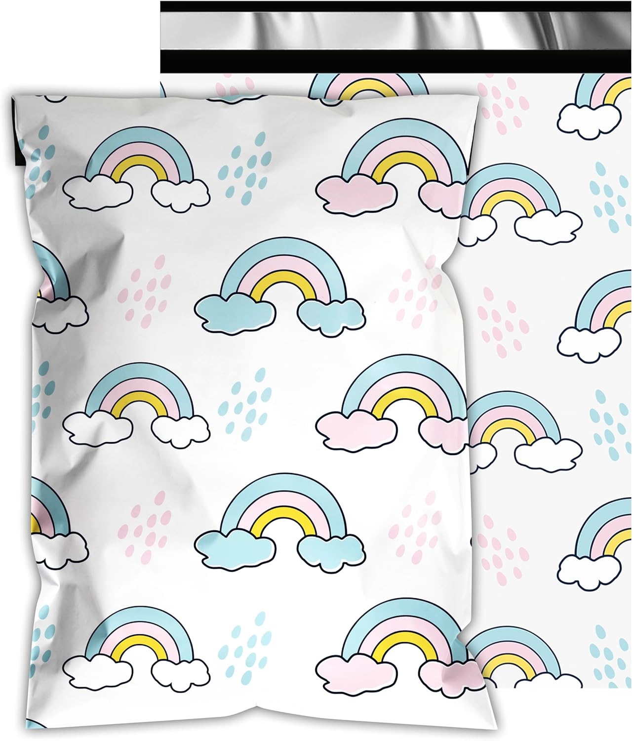 Poly Mailers 10x13 Inch 25 Pcs - Rainbow Printed Shipping Bags, 2.4mil Thickness, Waterproof and Tear Resistant Mailing Envelopes, Self-Sealing Packaging Bags for Small Business