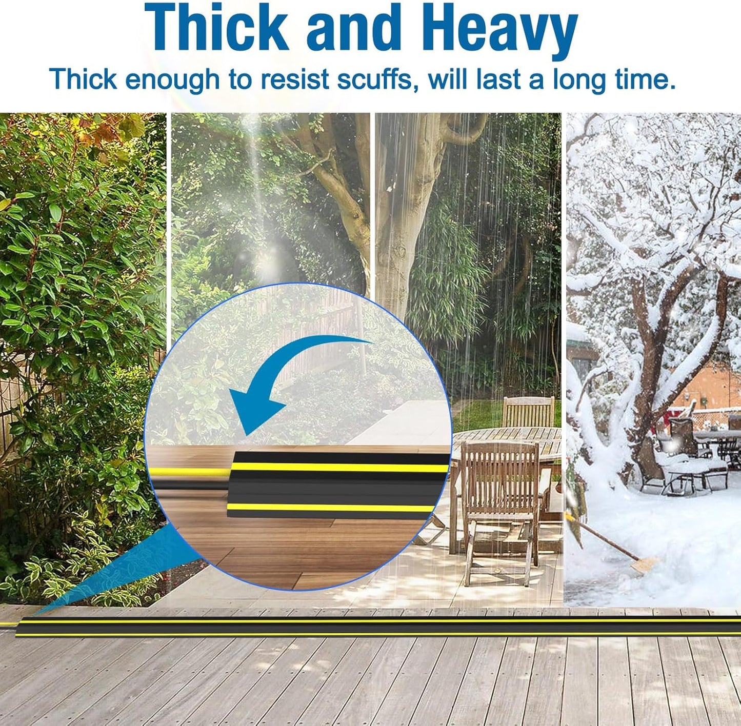 Eapele 10 ft Floor Cable Cover Protector, Heavy Duty PVC Duct Easy to Unroll, Prevent Trip Hazard for Home Office or Outdoor Settings