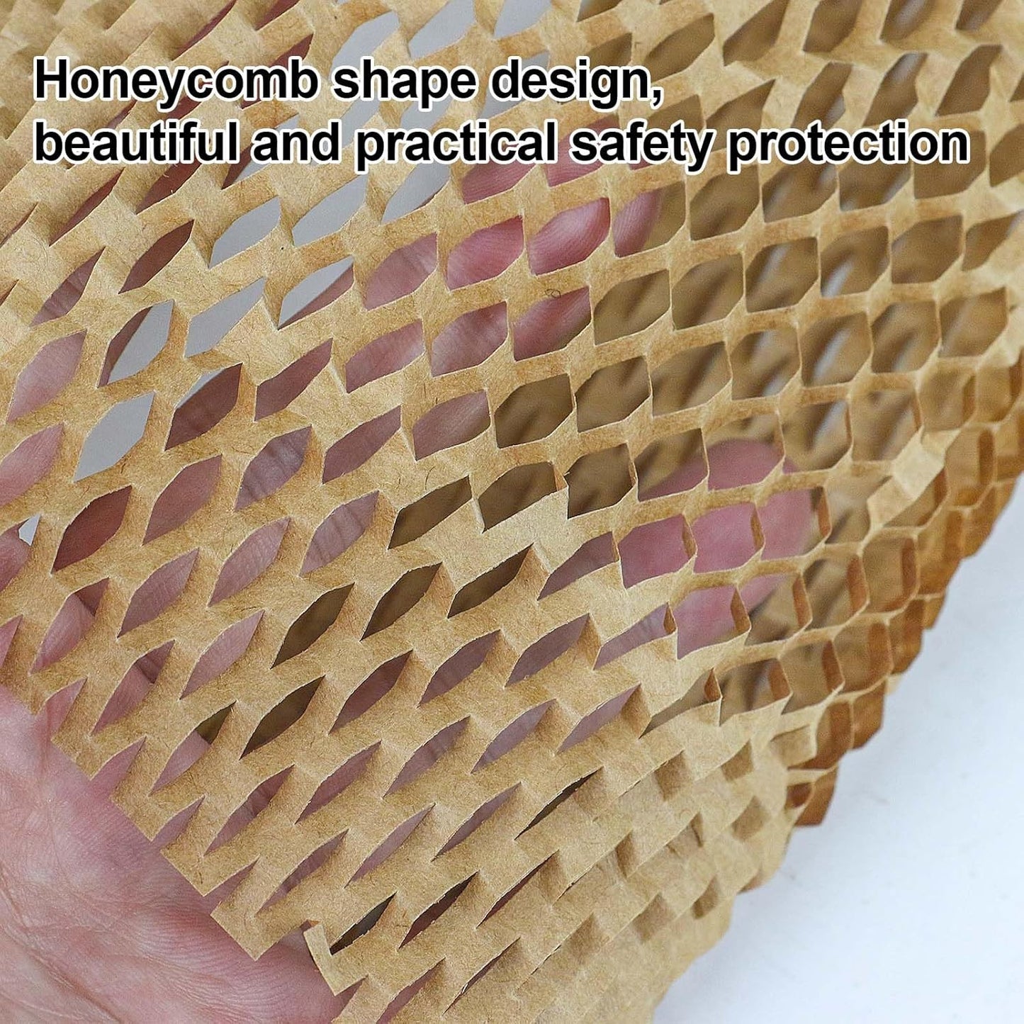 BOMEI PACK Honeycomb Packing Paper Wrap 12"x 164' Recycled Bubble Cushioning Bags Rolls Friendly Transportation and Handling Bags Packing Supplies Materials
