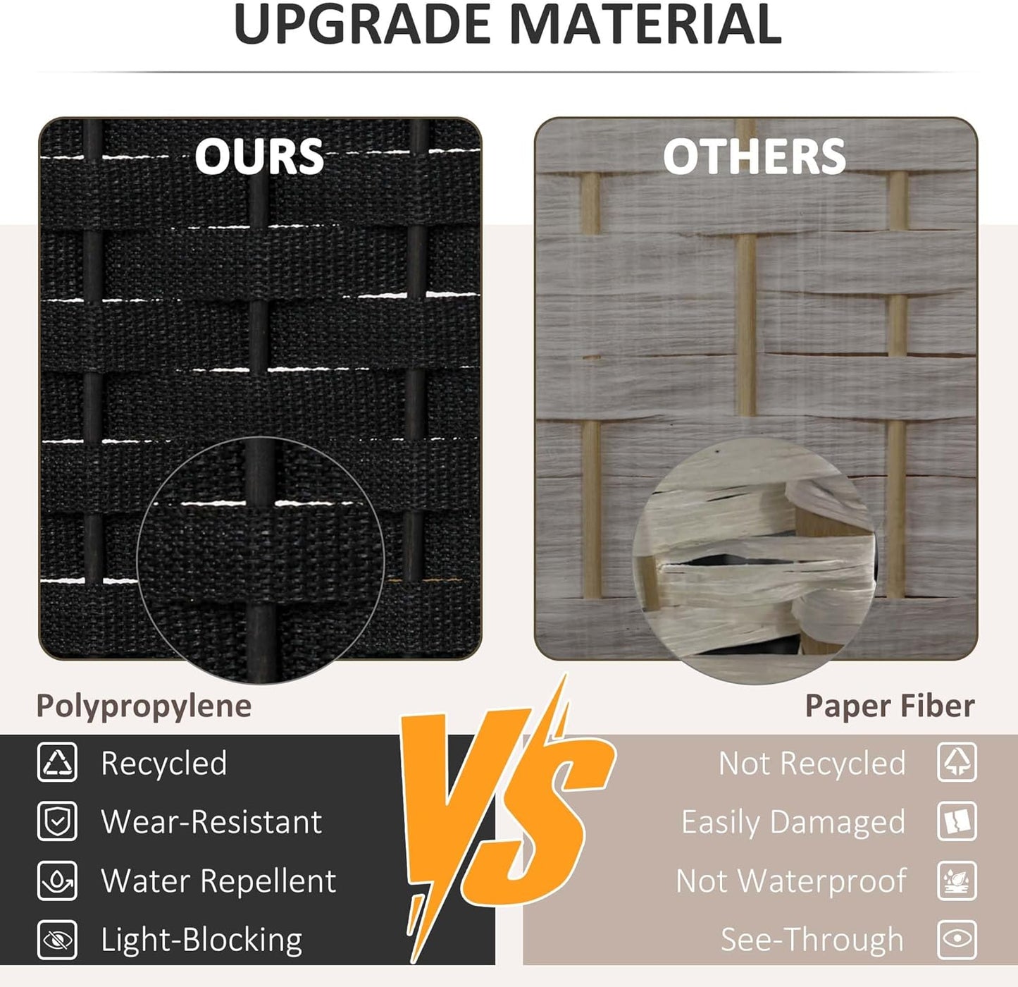 HOMCOM Room Divider, 6 Panel Folding Privacy Screen, 5.6' Tall Freestanding Wall Partition for Home Office, Bedroom, Black