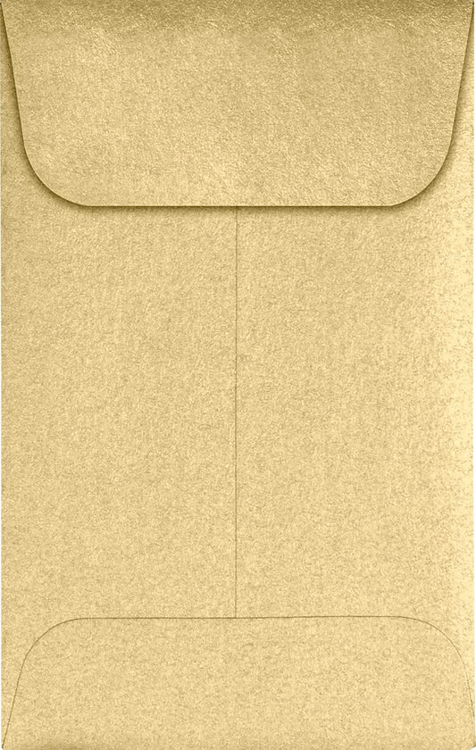 LUXPaper #1 Coin Envelopes | 2 1/4" x 3 1/2" | Blonde Metallic | 80lb. Text | 50 Qty