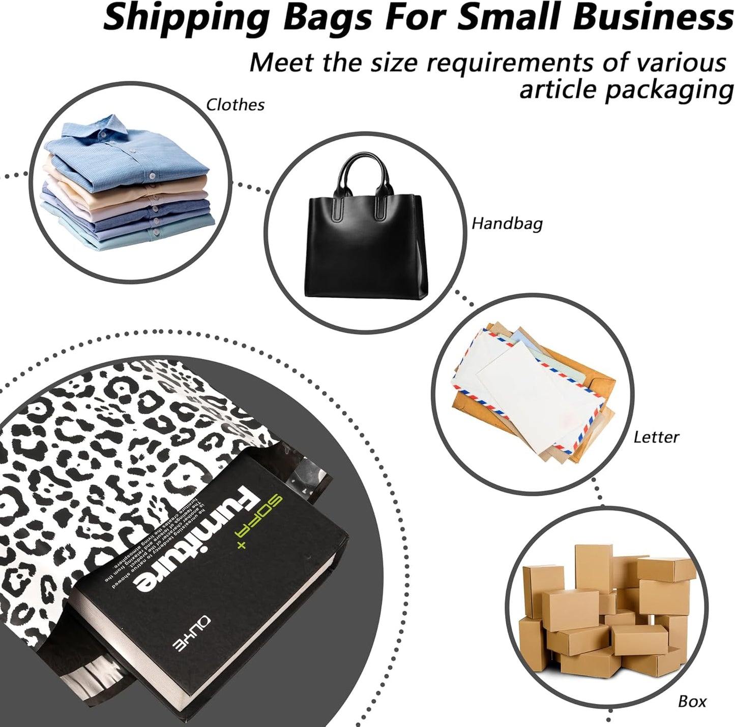 Poly Mailers10x13 Inch 25 Pcs - Leopard Printed Shipping Bags, 2.4mil Thickness, Waterproof and Tear Resistant Mailing Envelopes, Self-Sealing Packaging Bags for Small Business