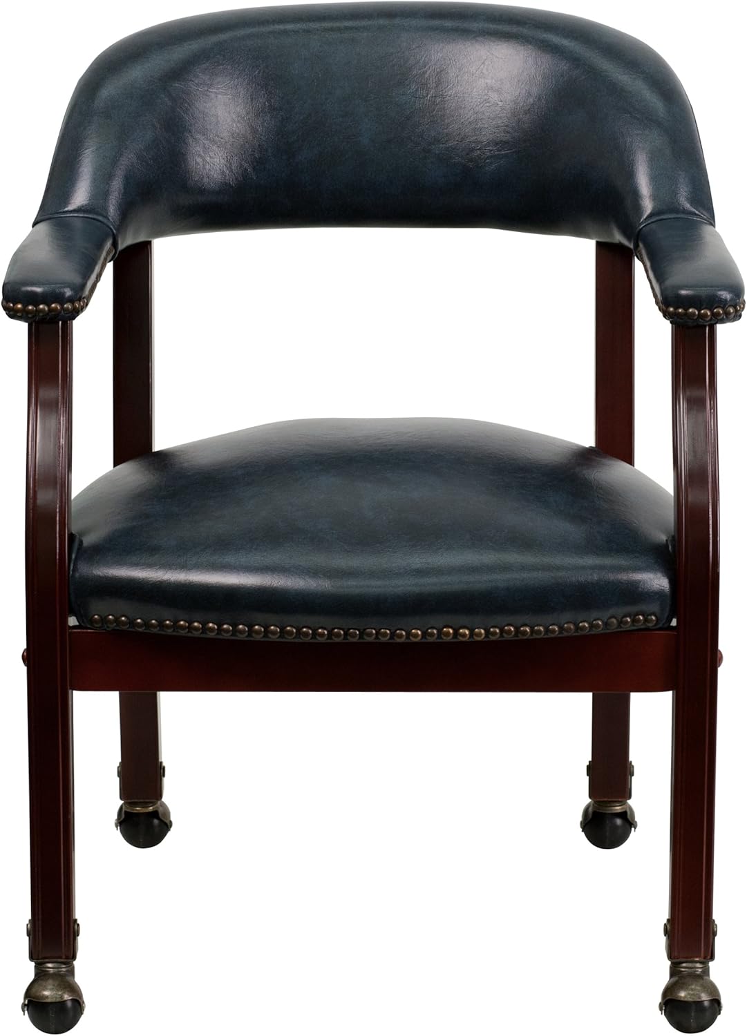 EMMA + OLIVER Navy Vinyl Luxurious Conference Chair with Casters