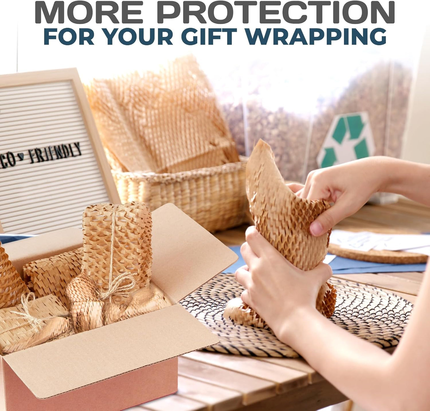 HexaFil Honeycomb Packing Paper - Eco-Friendly, Sustainable Filler for Shipping and Moving, Cushioned Packing Material in Easy Self-Dispenser Box - White, Pallet of 48, 12" x 1700'