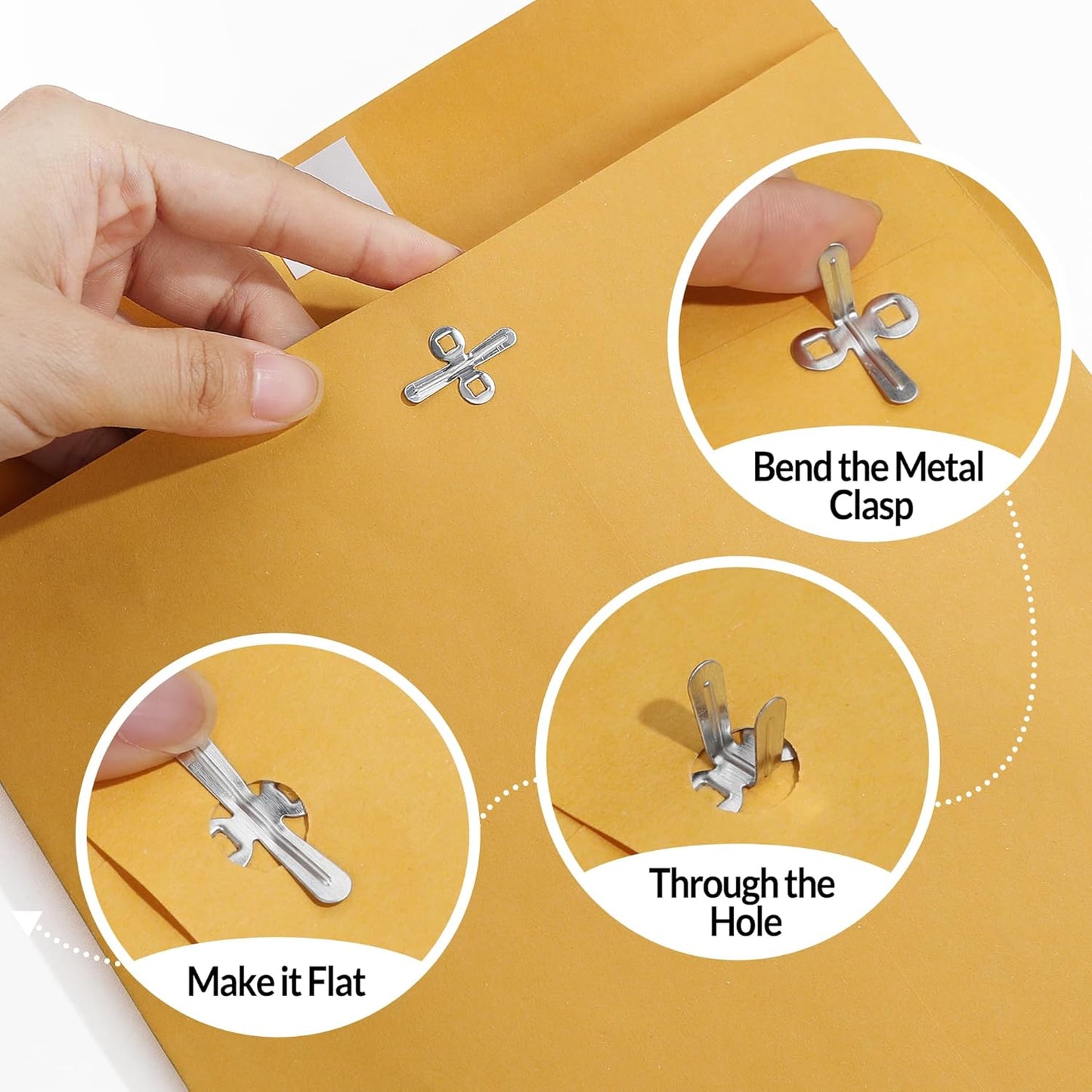 SUNEE 6x9 Clasp Envelopes 100 Count - 6x9 Inch Brown Kraft Envelopes with Clasp Closure – for Home, Office, Business, Legal or School, Great for Filing, Storing or Mailing Documents