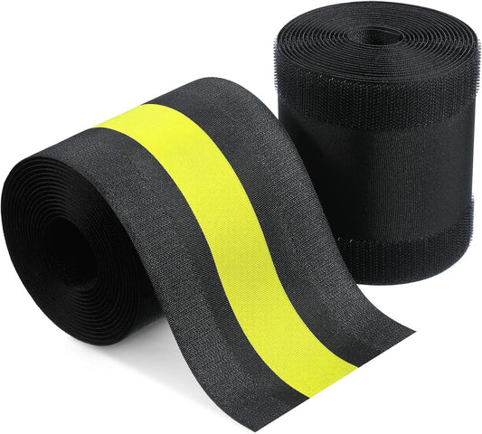 WILLBOND Carpet Cord Cover Cable Grip Floor Cover Cable Protector Management Only for Commercial Office Carpet(Black and Yellow,19.69 ft)