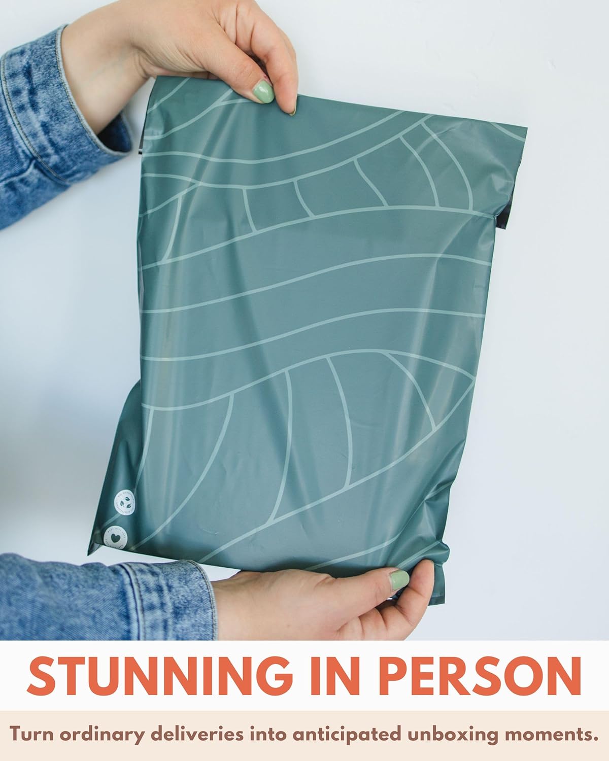 Poly Mailers 10x13-25 Pack Biodegradable Shipping Bags for Clothes - Impack Self-Seal Waterproof Thick Mailing Envelope for Accessories & Clothing - Olive Leaf