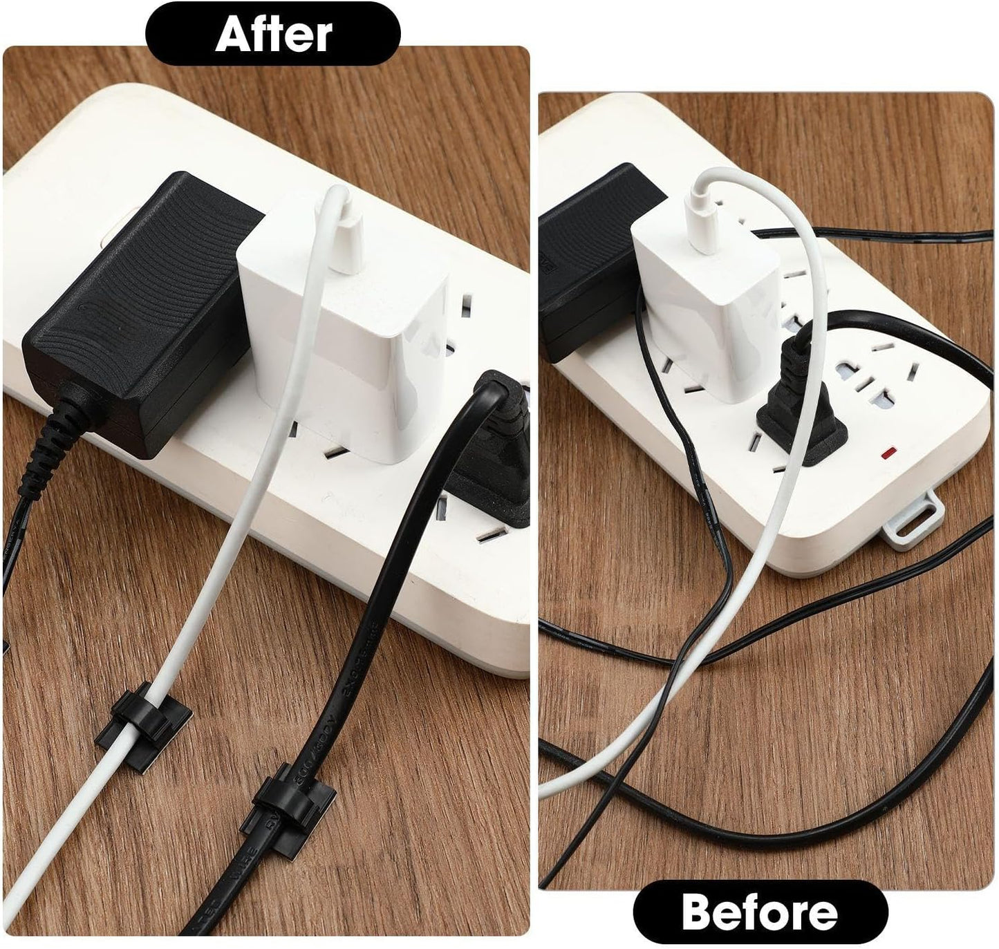 EBOOT 200 Pieces Adhesive Cable Clips Wire Clips Cable Wire Management Wire Cable Holder Clamps Cable Tie Holder for Car, Office and Home