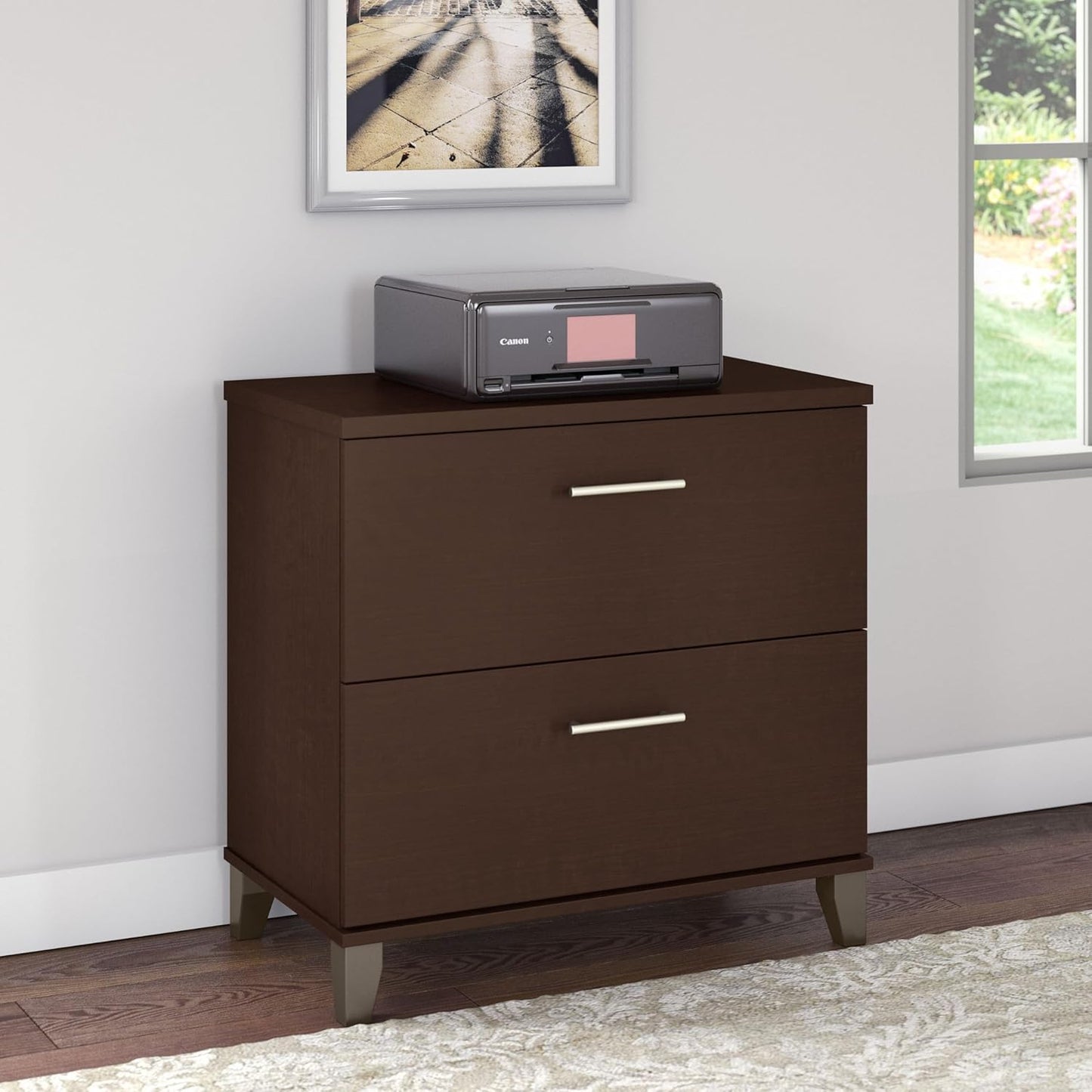 Bush Furniture Somerset 2 Drawer Lateral File Cabinet in Mocha Cherry