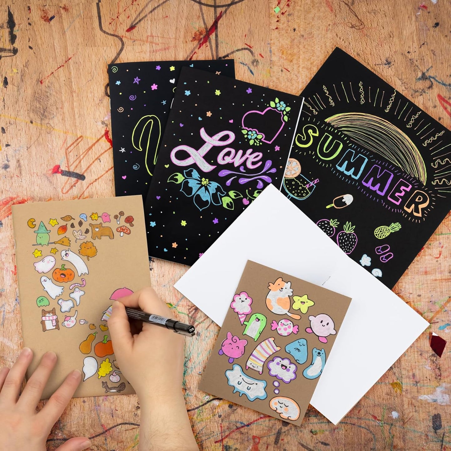 Hygloss Blank Books 8.5 x 11 Inches - 10 Pack – Kraft Color Paperback for Drawing & Writing – Empty Books for Journaling, Sketching or Arts & Craft