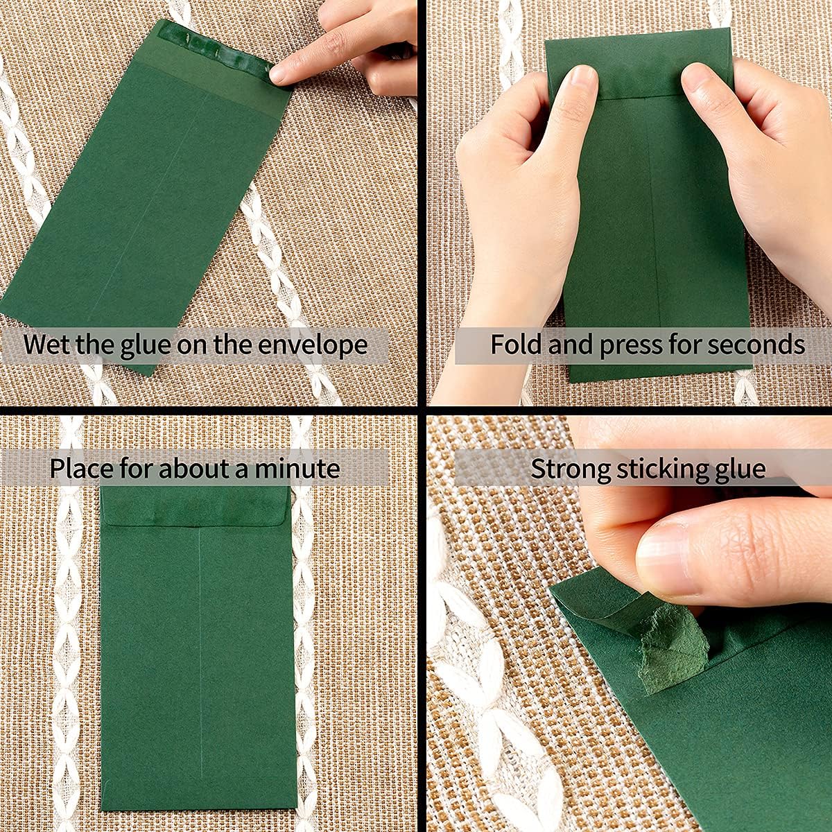 200 Pack Small Coin Envelopes Kraft Paper Seed Envelopes Mini Parts Small Items Stamps Storage Packets Envelopes Self-Adhesive for Garden, Office or Wedding Gift, (2 1/4 x 3 1/2 Inch, Green)