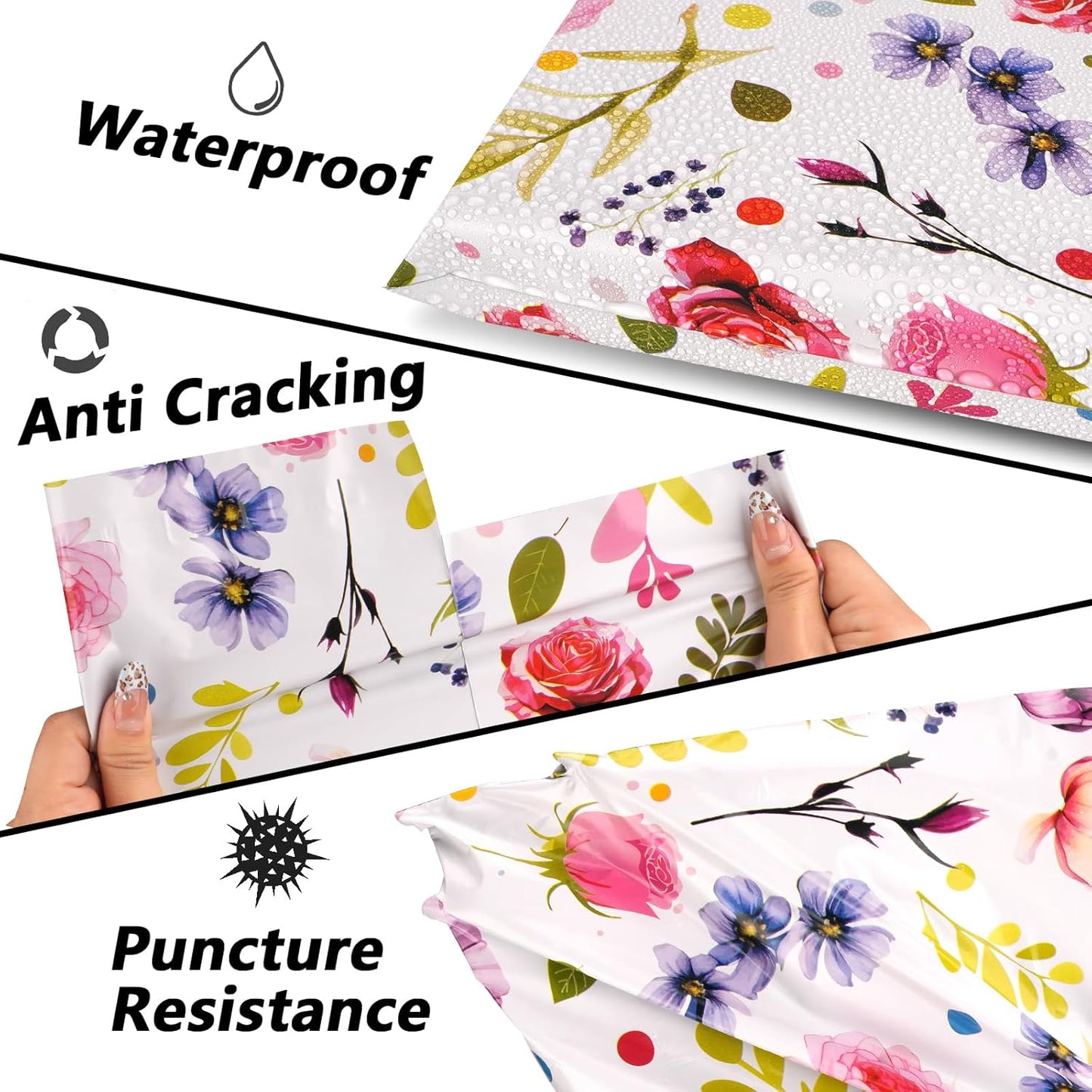 Poly Mailers 10x13 Inch 25 Pcs - Bud Printed Shipping Bags, 2.4mil Thickness, Waterproof and Tear Resistant Mailing Envelopes, Self-Sealing Packaging Bags for Small Business