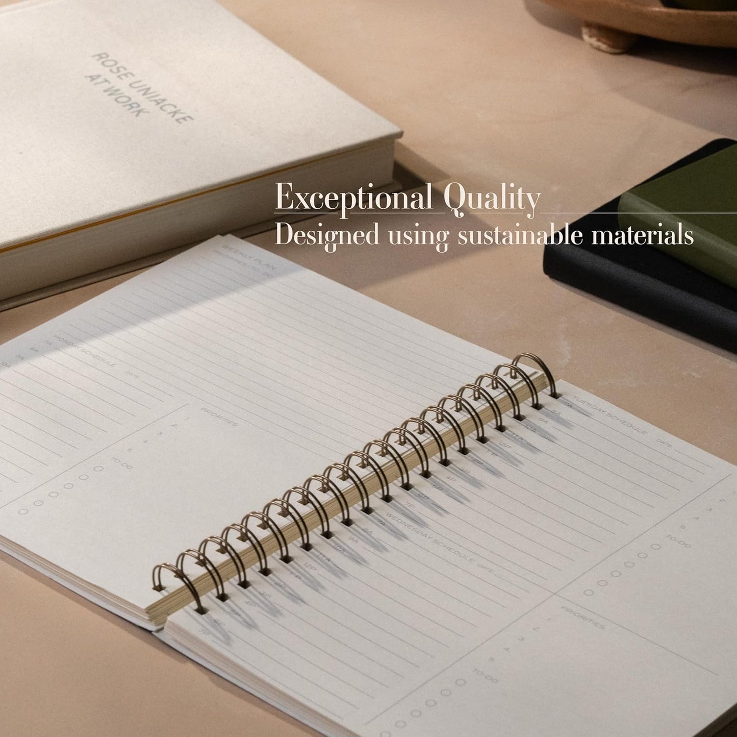 Anecdote Planner 2026 (8.5" x 10") Spiral Yearly Planner - 2026 Planner Weekly and Daily - Features a Library Buckram Cover, Brass and A4 Size Bleed-Resistant Paper - Organize All 52 Weeks. Start Anytime – Blossom