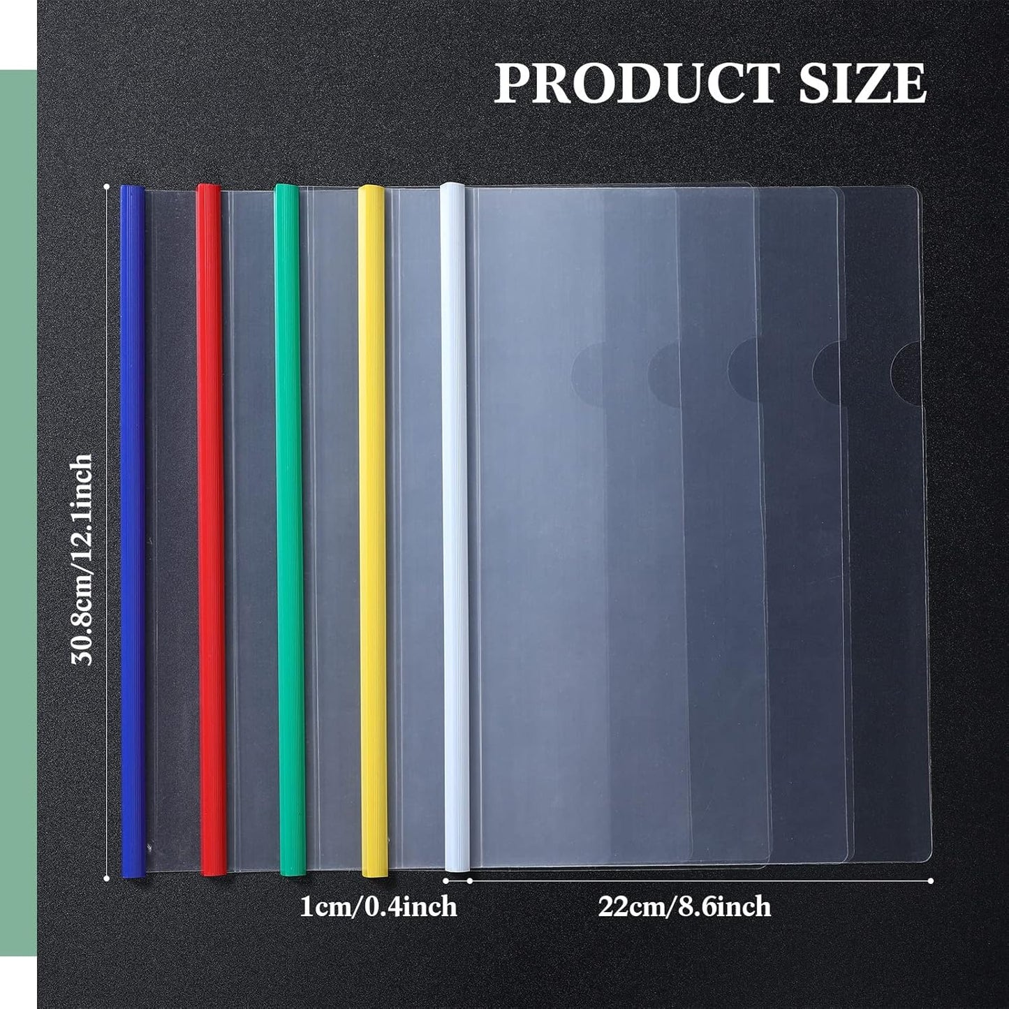 100 Pcs Clear Report Cover with Sliding Bar 50 Sheet Capacity Presentation Binder Transparent Resume Folder Plastic Folder for File Report School Office