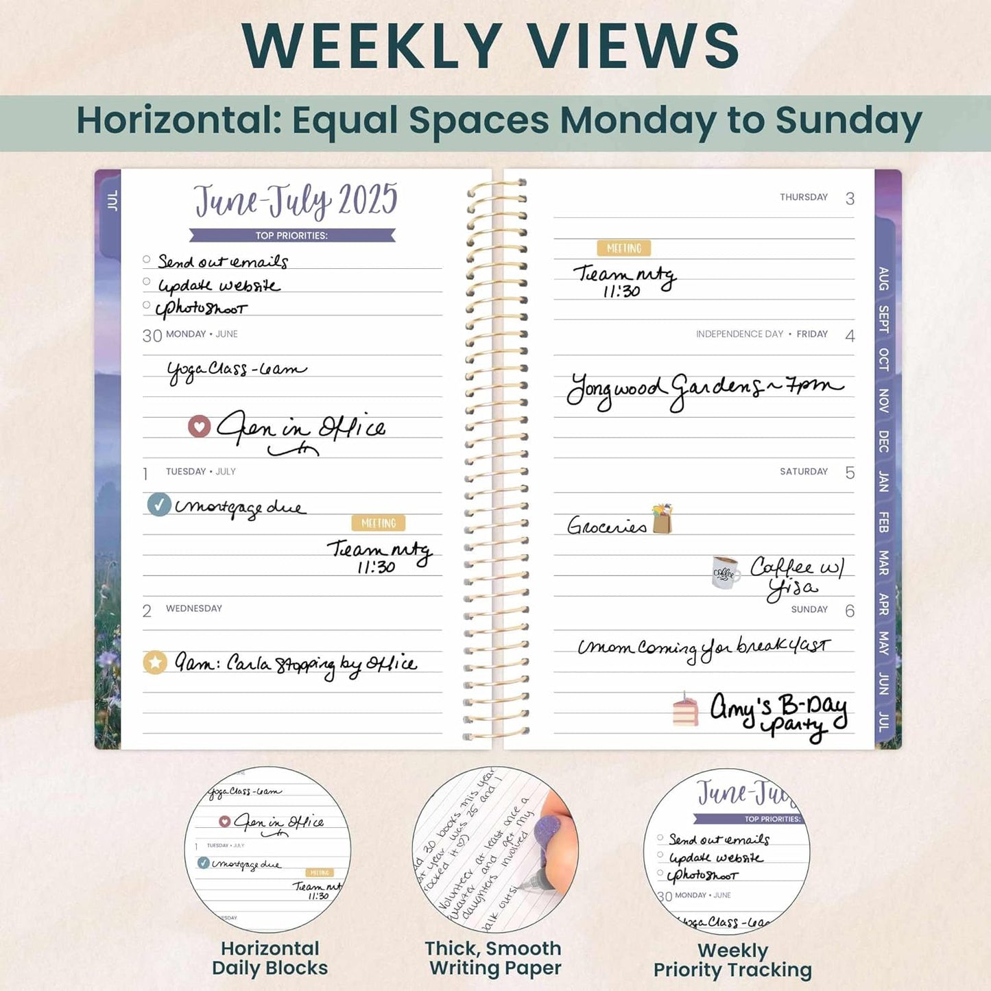 bloom daily planners 2025-2026 Academic Year Pocket Planner (July 2025 - July 2026) - 4” x 6” MINI Weekly Monthly Agenda Organizer & Calendar Book - Mystical Mountains