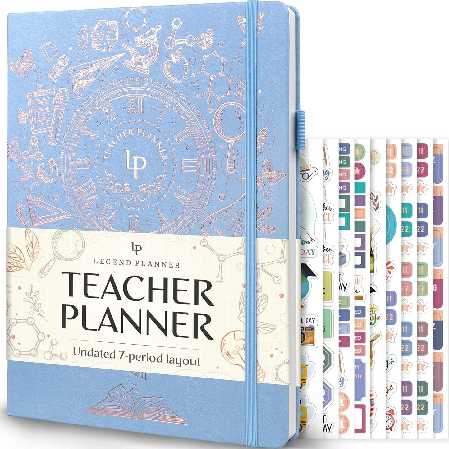 Legend Teacher Planner – Undated Lesson Plan Book for Teachers with Weekly & Monthly Calendars - Classroom Organization & School Year Planner – 8.5”x11.5” Hardcover (Periwinkle)