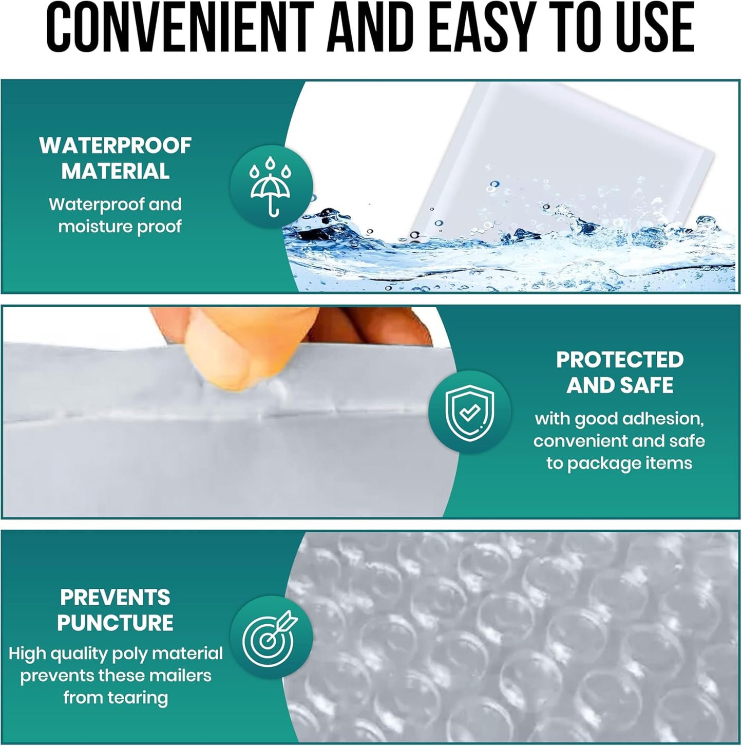 Levex - #6 12.5" x 19" [5 Pack] Poly Bubble Mailers, Padded Envelope Mailers, Packing Envelope & Mailing Bags for Shipping