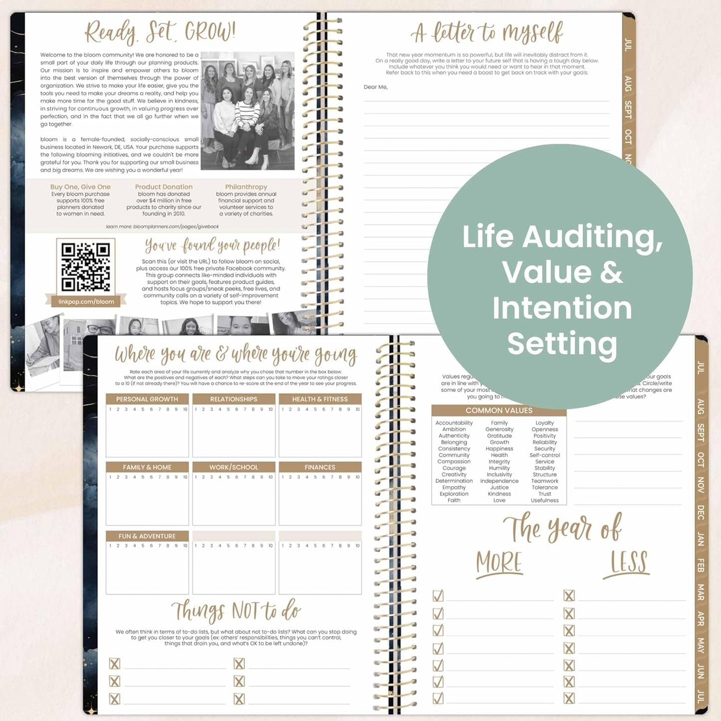 bloom daily planners 2025-2026 (8.5" x 11") Academic Year Day Planner (July 2025 - July 2026) - Weekly & Monthly Dated Agenda Organizer with Stickers & Tabs - Midnight Sky