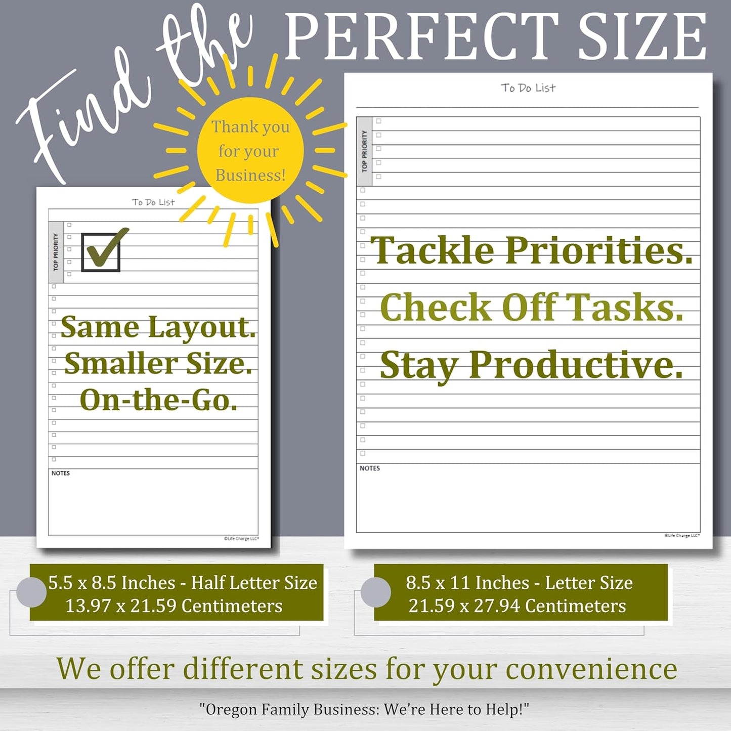 TO DO List Notepads (2 Pack, 50 Pages Each) Planner Pads. ToDo Checklist w/Priority & Note Sections. Organize & Track Projects, Clients or Daily Tasks. 5.5 X 8.5, A5 Sheets. Made in the USA.