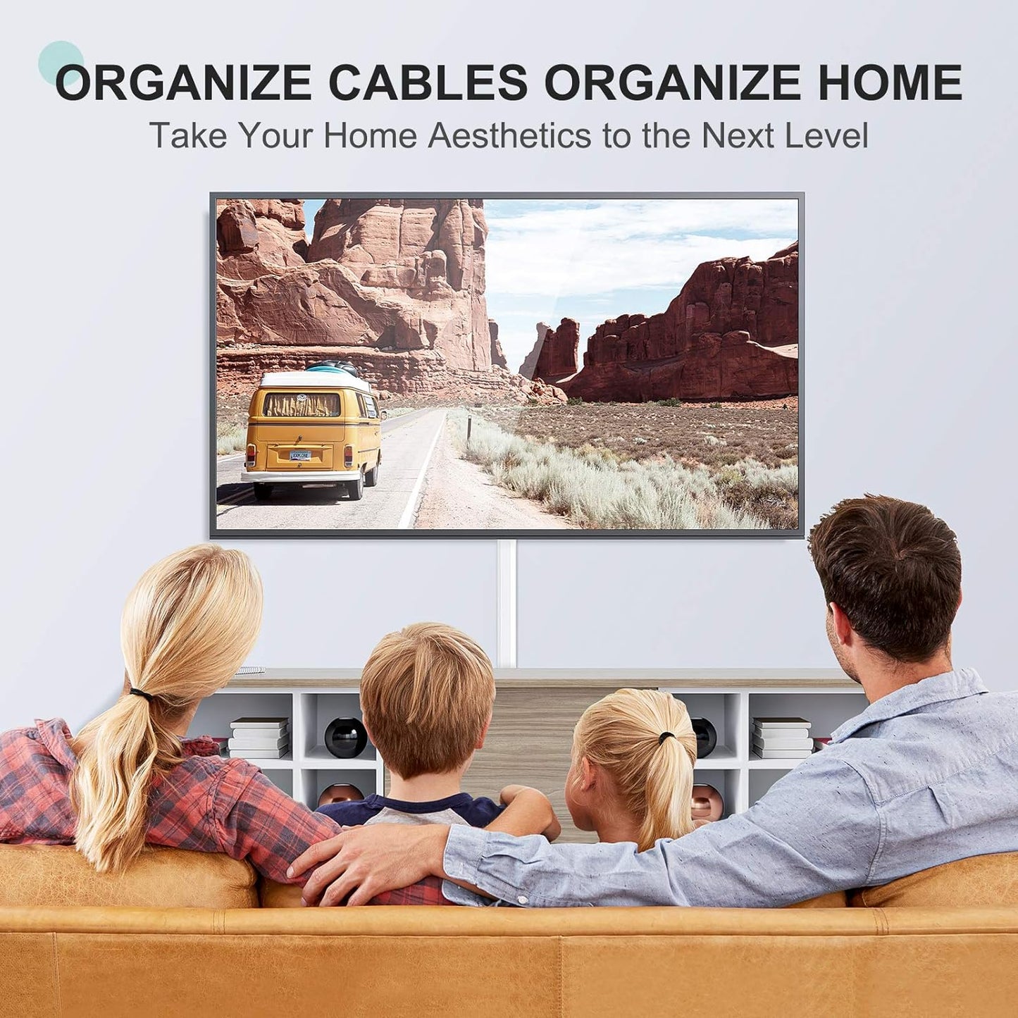 Delamu Cord Hider, 254in Cable Hider Cord Covers for Wires on Wall, Wire Covers for Cords, Wire Hiders for TV on Wall, TV Cord Hider for Wall Mounted TV, Cable Management, 15x L16.9 W1.18 H0.6in