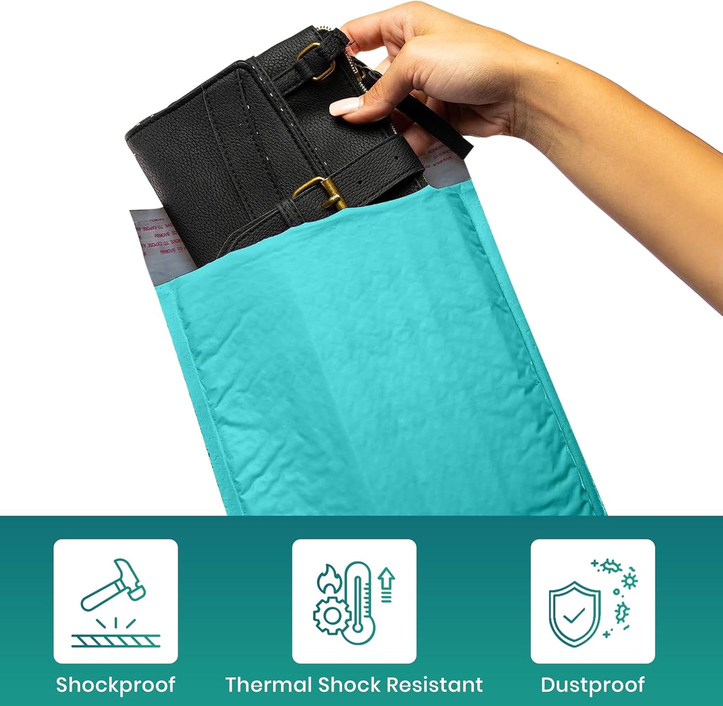 Levex - #2 8.5" x 12" [10 Pack] Teal Poly Bubble Mailers, Padded Envelope Mailers, Packing Envelope & Mailing Bags for Shipping