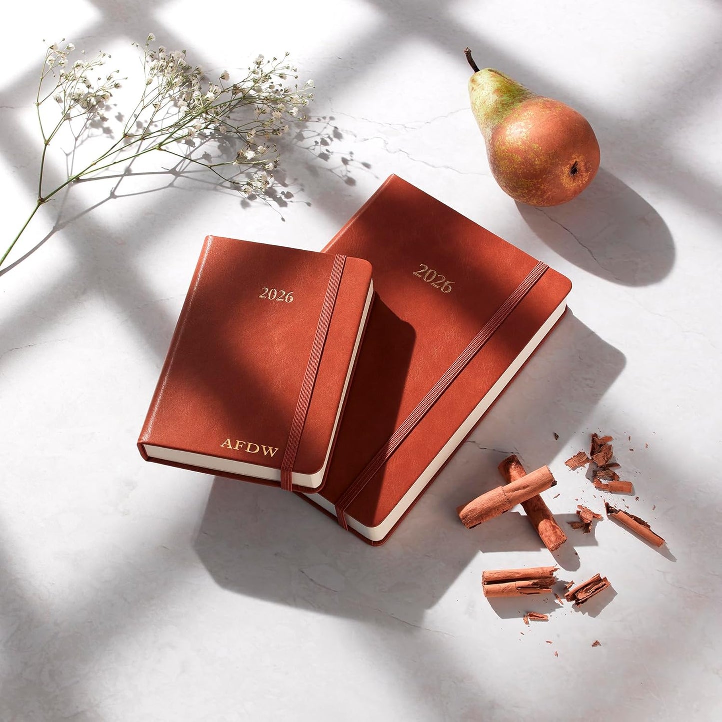 Wykeham's Executive 2026 Daily Journal Planner – US Public Holidays & Format – Customization Available (Personalized Brown, 8.5"×5.5")