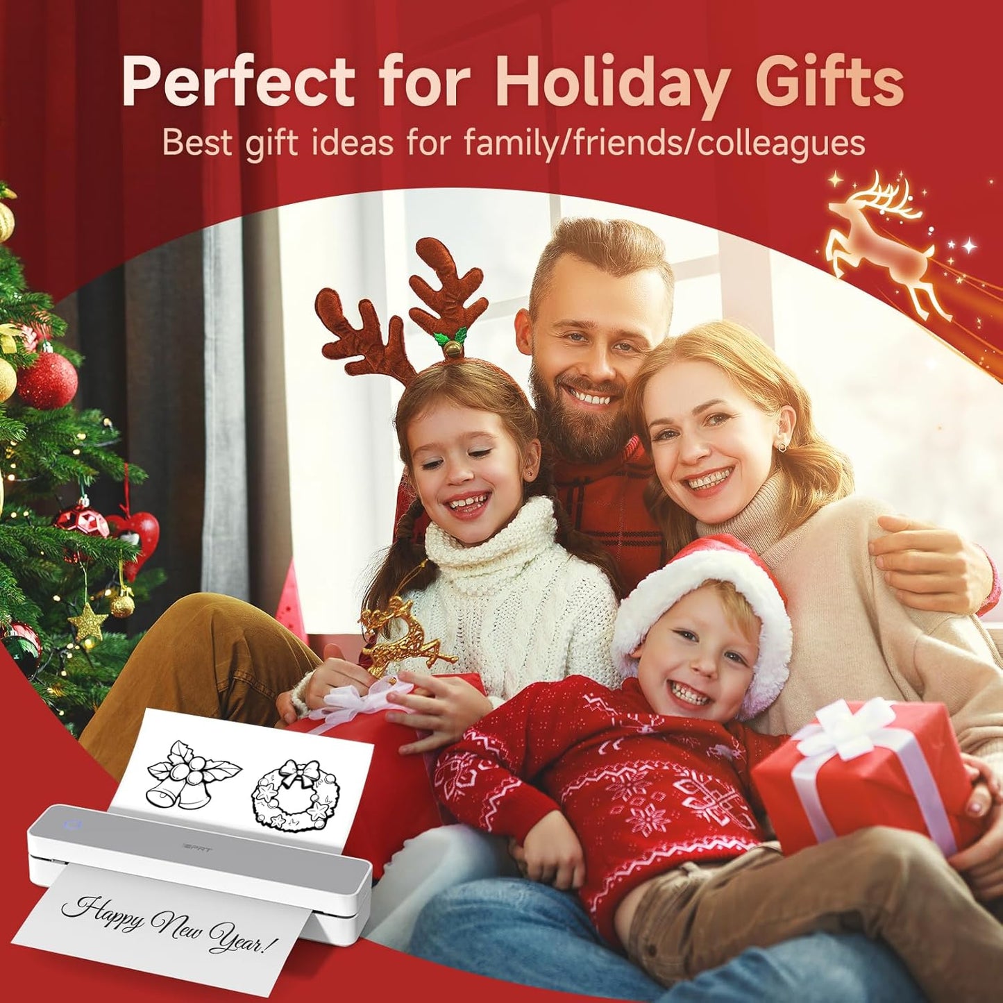 iDPRT Portable-Printer Wireless for Travel, 300DPI Inkless-Thermal-Printers for Home Use, Office, Supports 8.5" x 11"&A4&A5(Cannot Print Color Only Supports Thermal Paper)