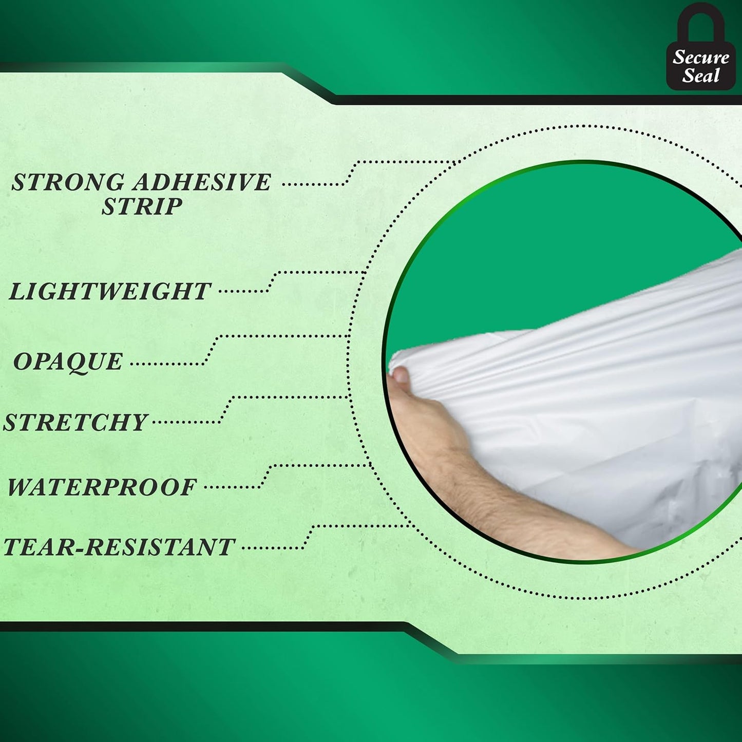 250 Pack Secure Seal White Poly Mailers - 24x24 Safe Shipping Bags - E-Commerce Self Sealing 2 Mil Poly Envelopes