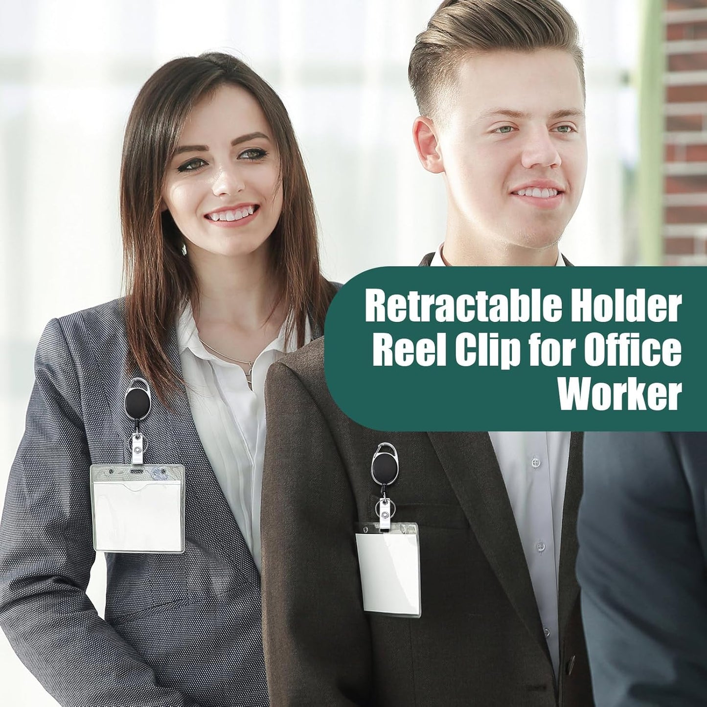 Honoson 20 Pcs Heavy Duty Retractable Badge Reels Batch ID Badge Holder Retractable Clip Bulk Key Holder with Ring for Office Worker Employee, Doctor Nurse Gifts (Black)