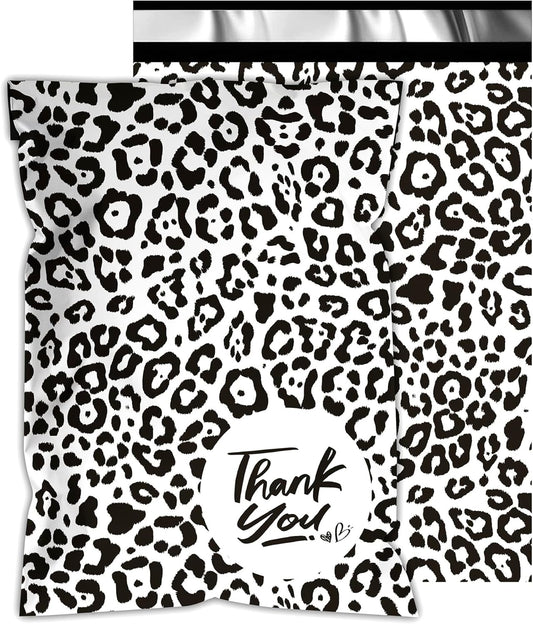 Poly Mailers 10x13 Inch 100 Pcs - Leopard Printed Shipping Bags, 2.4mil Thickness, Waterproof and Tear Resistant Mailing Envelopes, Self-Sealing Packaging Bags for Small Business