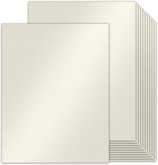 100 Sheets Silver Shimmer Cardstock 8.5 x 11 Metallic Paper, Goefun 80lb Card Stock Printer Paper for Invitations, Crafts, DIY Cards，Graduations