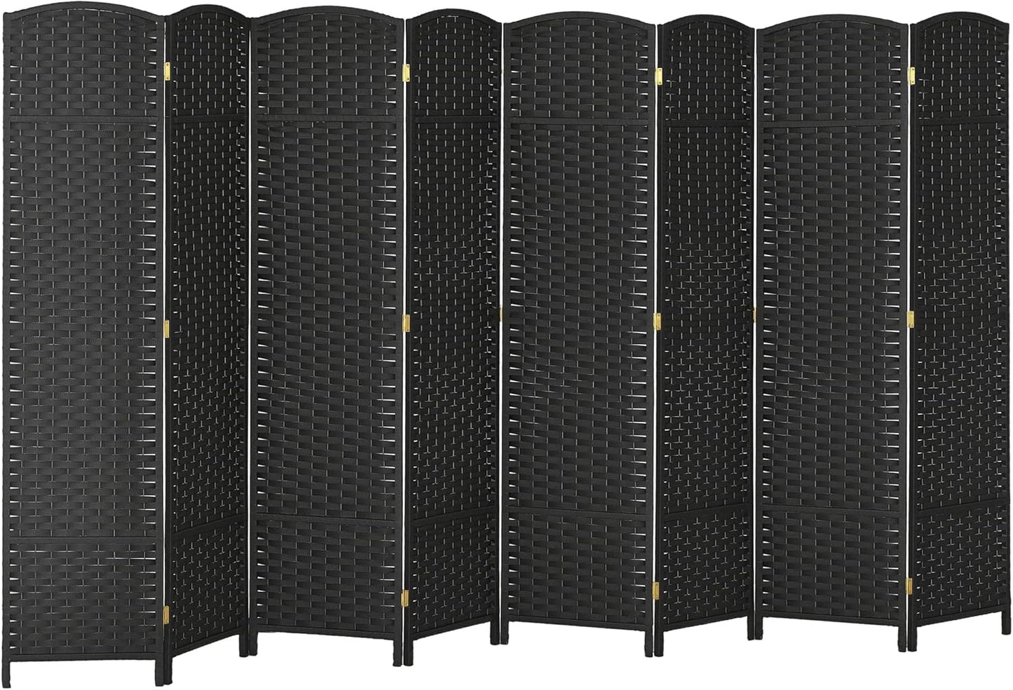HOMCOM Room Divider, 8 Panel Folding Privacy Screen, 5.6' Tall Freestanding Wall Partition for Home Office, Bedroom, Black