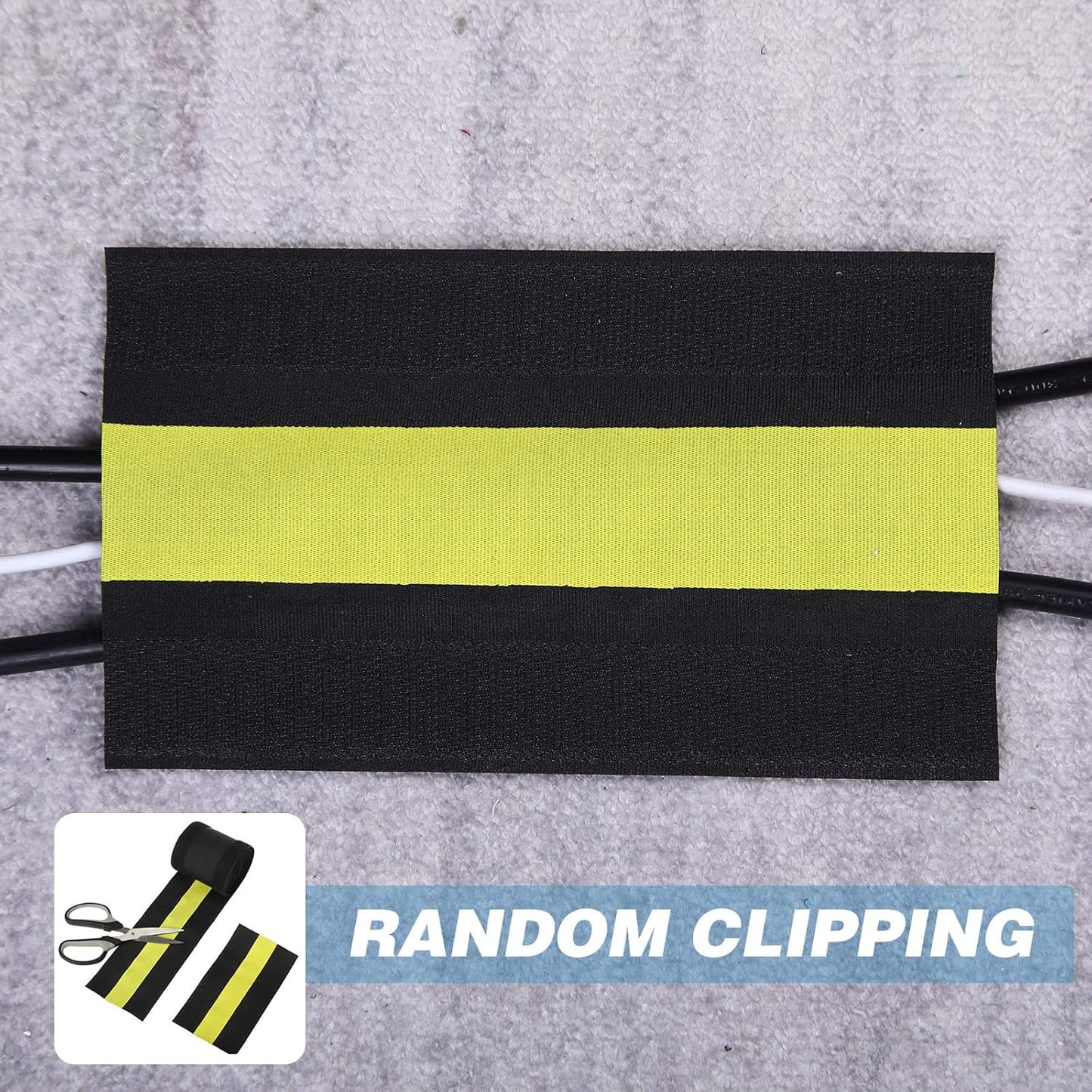 WILLBOND Carpet Cord Cover Cable Grip Floor Cover Cable Protector Management Only for Commercial Office Carpet(Black and Yellow,39.37 ft)