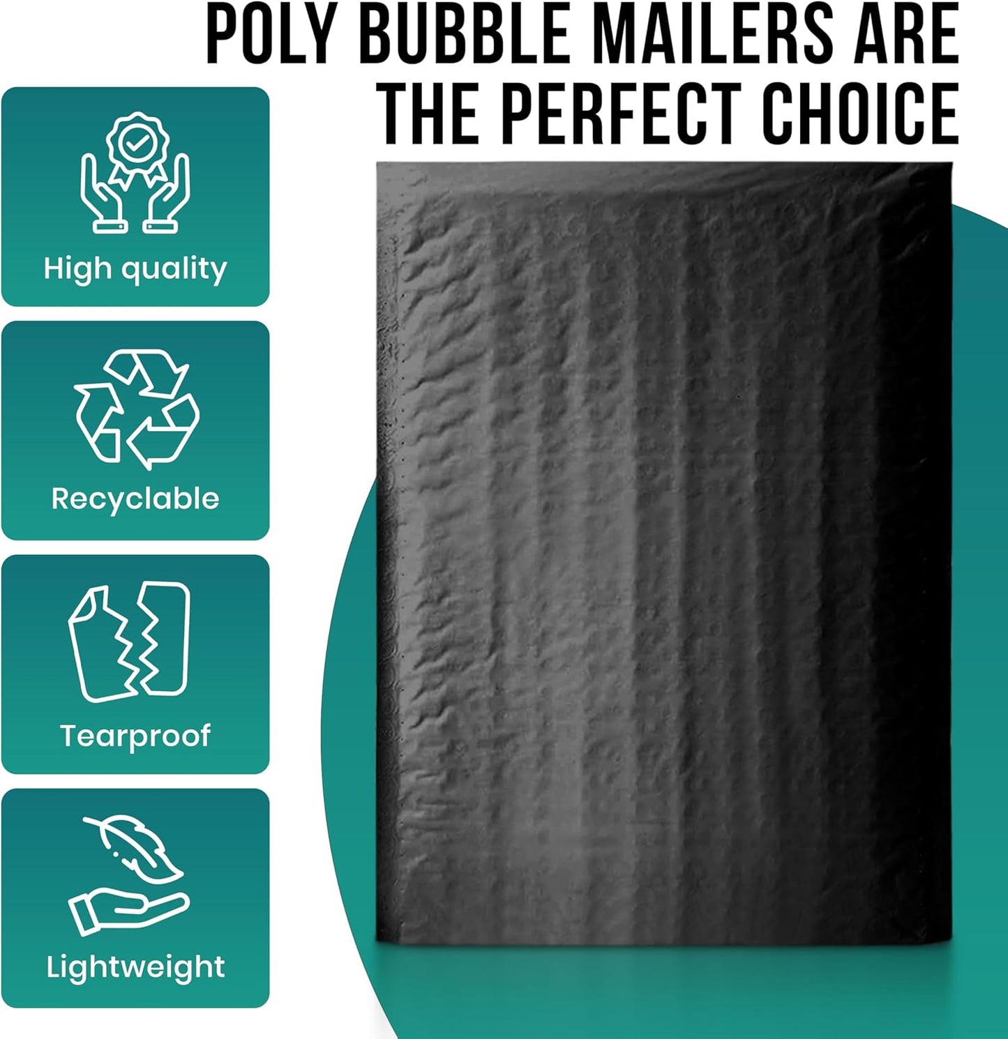 Levex - #0 6" x 10" [10 Pack] Black Poly Bubble Mailers, Padded Envelope Mailers, Packing Envelope & Mailing Bags for Shipping